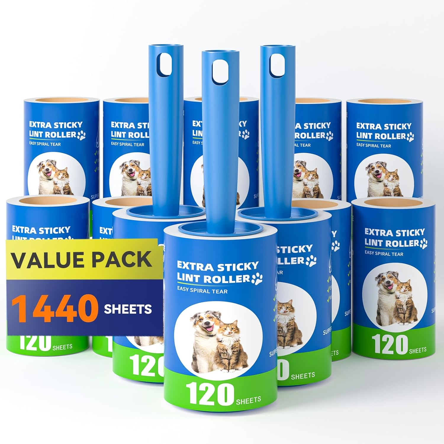 JORAGO Lint Roller and Refill - 1440 Sheets Portable Lint Remover Set, Extra Sticky Lint Pet Hair Removal Picks up Fur & Fluff for Clothes, Dog Cat Hair, Bed, Furniture, Couch, Carpet, Home, Car image number 5