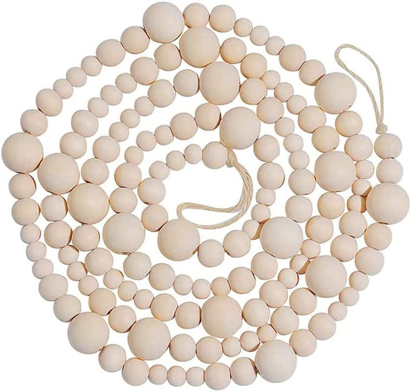 100Pcs DIY Natural Wooden Beads Unfinished round Wooden Loose Beads for Crafts,Bracelet, Big Natural round Ball Wood Beads (10Mm) image number 6