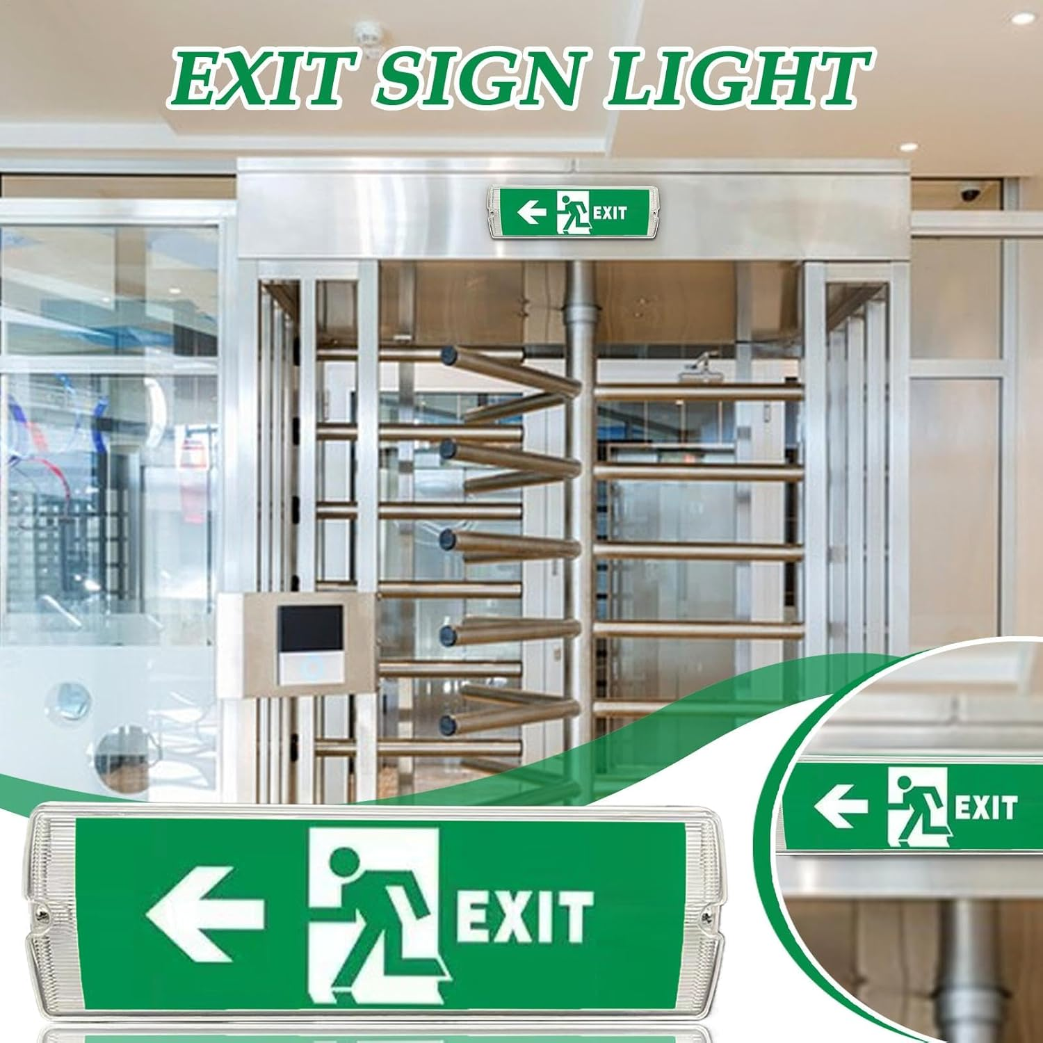 Light up Exit Signs - Evacuation Indicator Light | LED Safety Exit Evacuation Light, Evacuation Indicator Light for Shopping Malls