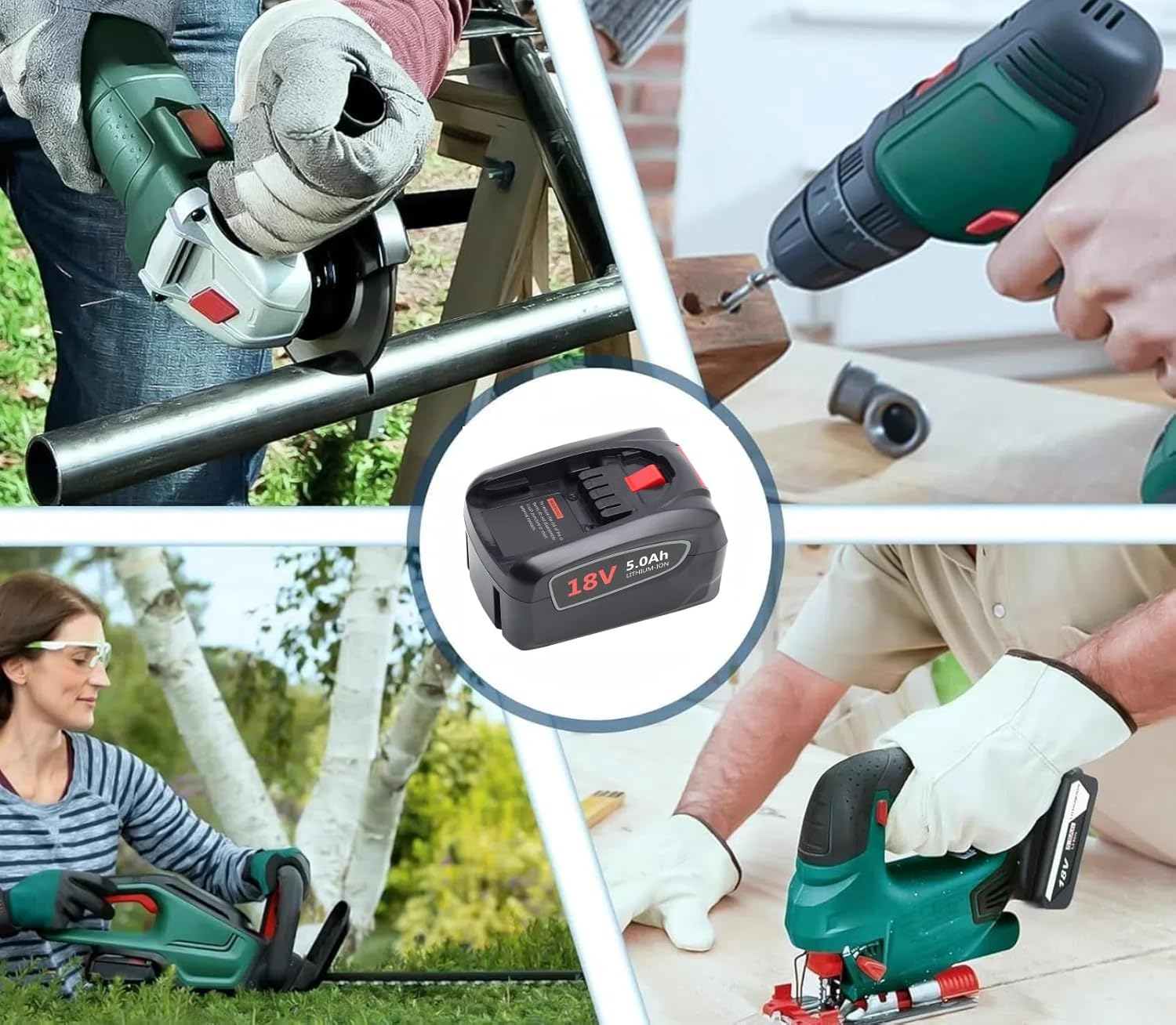 Geelink PBA18V 5.0Ah Lithium-Ion Battery Replacement for Bosch 18V PBA PSB PSR Battery for 18V Green Home and Garden Tools image number 3