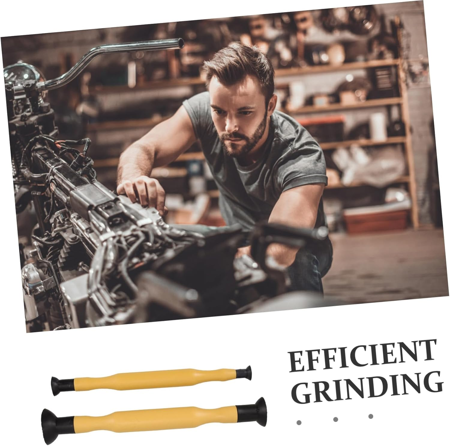 TINEASUR 2Pcs Manual Air Operated Valve Grinding Tool for Engine Valve Repair Grinding Stick for Automotive and Motorcycle Use Compact and Wear-Resistant Design image number 1