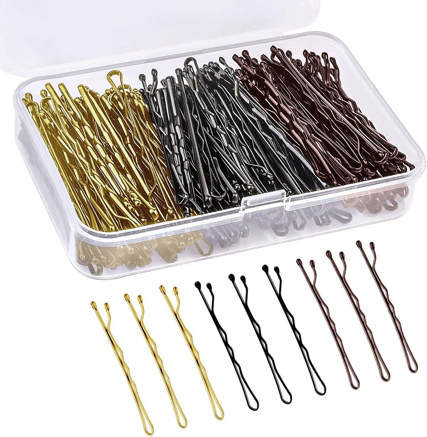 150 Pieces Bobby Pins, Hair Clips Hair Grips Kirby Grips for Women Hair Styling Pins with Storage Box (Blonde)