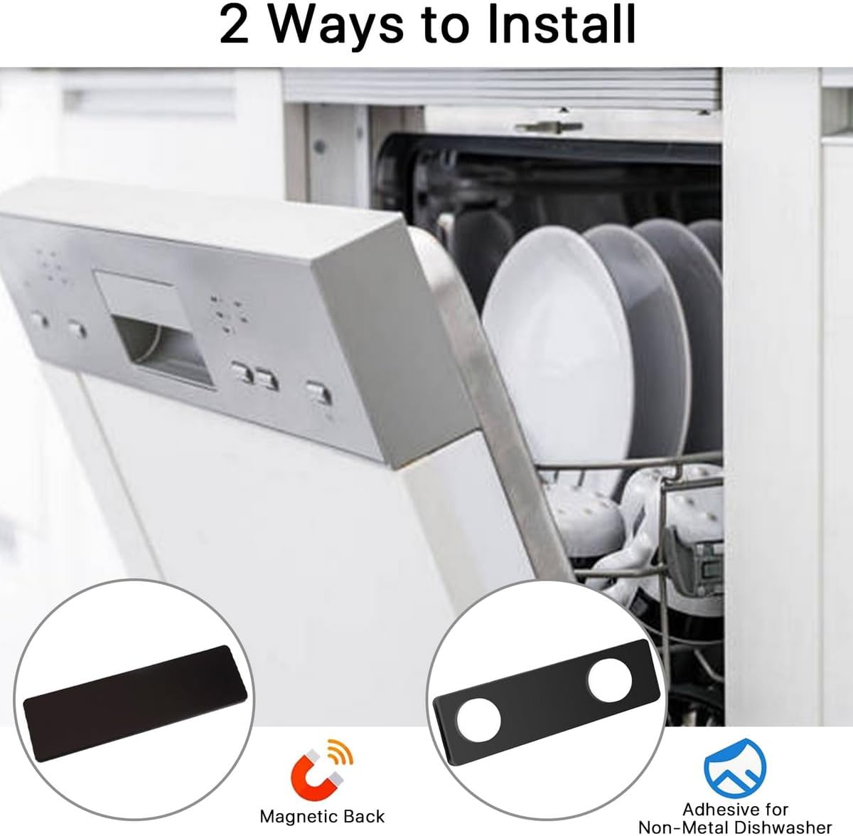 VOSO Dishwasher Magnet Clean Dirty Sign, Non-Scratch Strong Magnetic Backing, Double-Sided Adhesives Stickers Included, Sliding Dishwasher Indicator Suitable for Kitchen Dishwashers image number 1