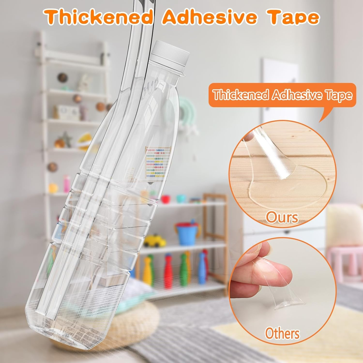 Corner Protectors Transparent, 16.5Ft Furniture Table Edge Protectors Soft Silicone Bumper Strip with Strong Adhesive Tape for for Cabinets, Tables, Drawers, Household Appliances （16.15Mm*15Mm Wide） image number 1