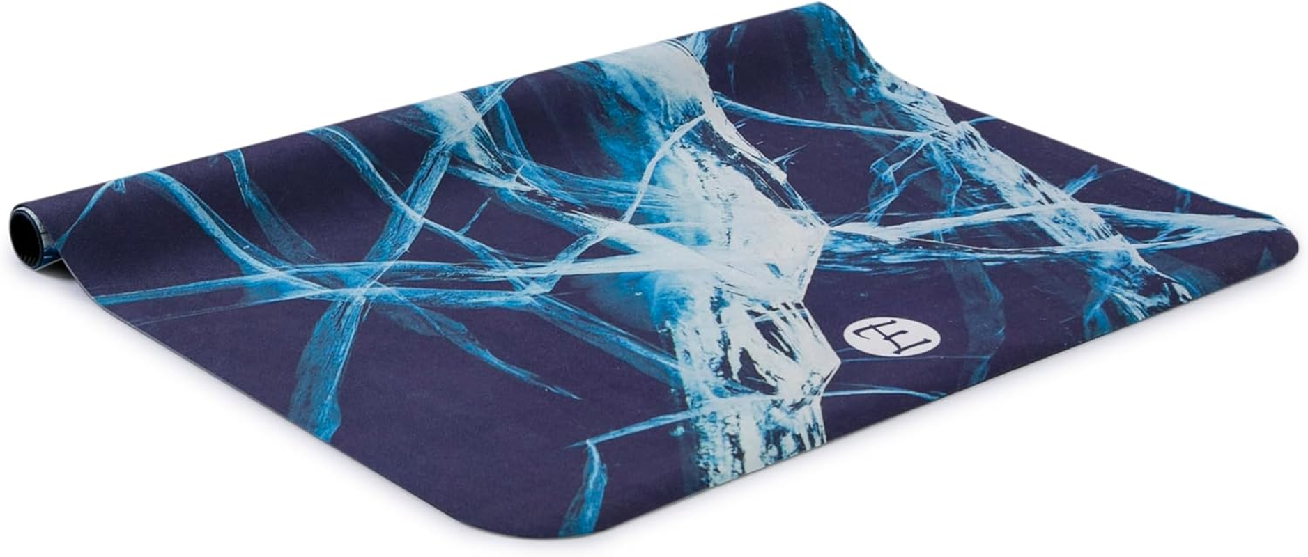 Echome Pilates Reformer Mat Non Slip,Reformer Towel Suitable for All Reformers, Machine Wash Light Weight Portable Black (Ice Crack)