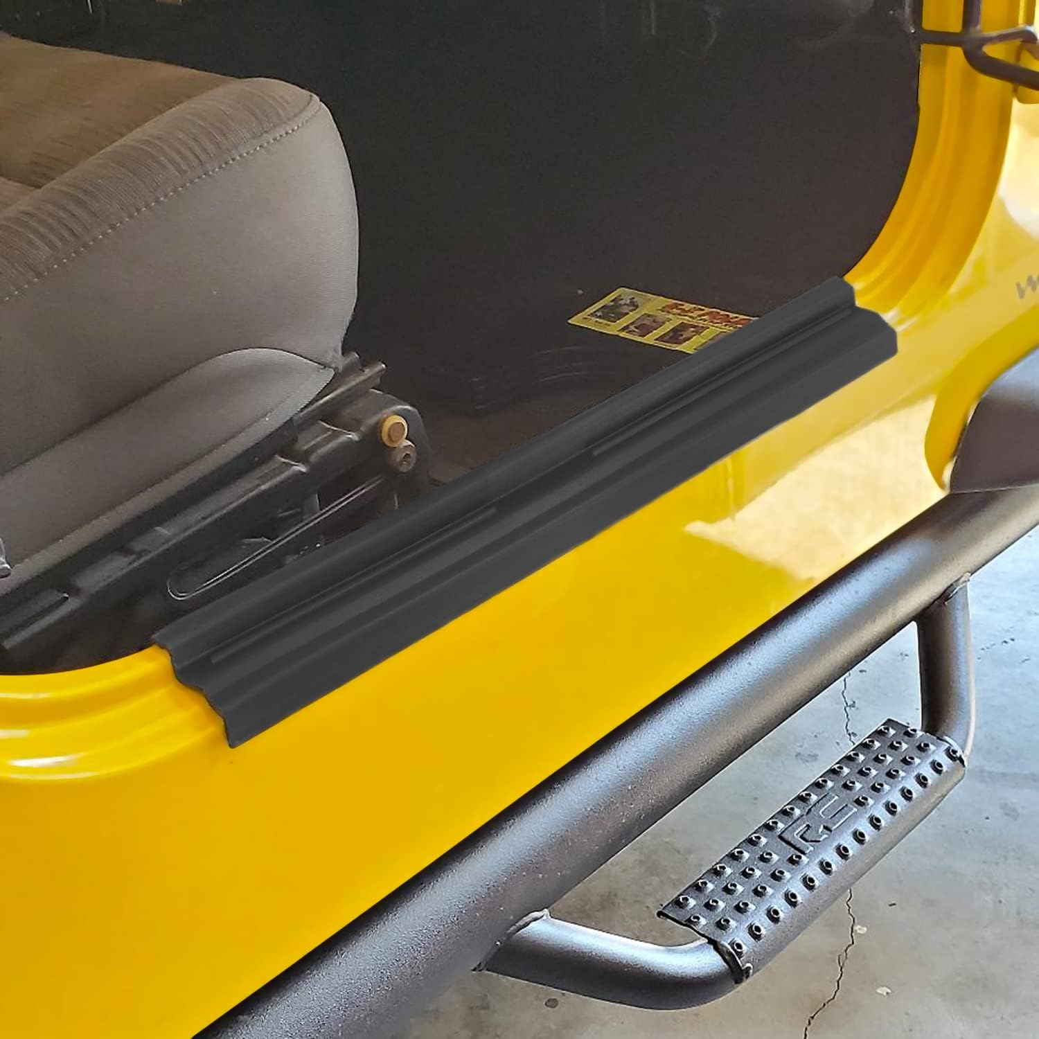 YOCTM ABS TJ Door Sill Protectors Guards Plate Entry Guard Kit for 97-06 Jeep Wrangler TJ Interior Accessories Full Protection image number 6