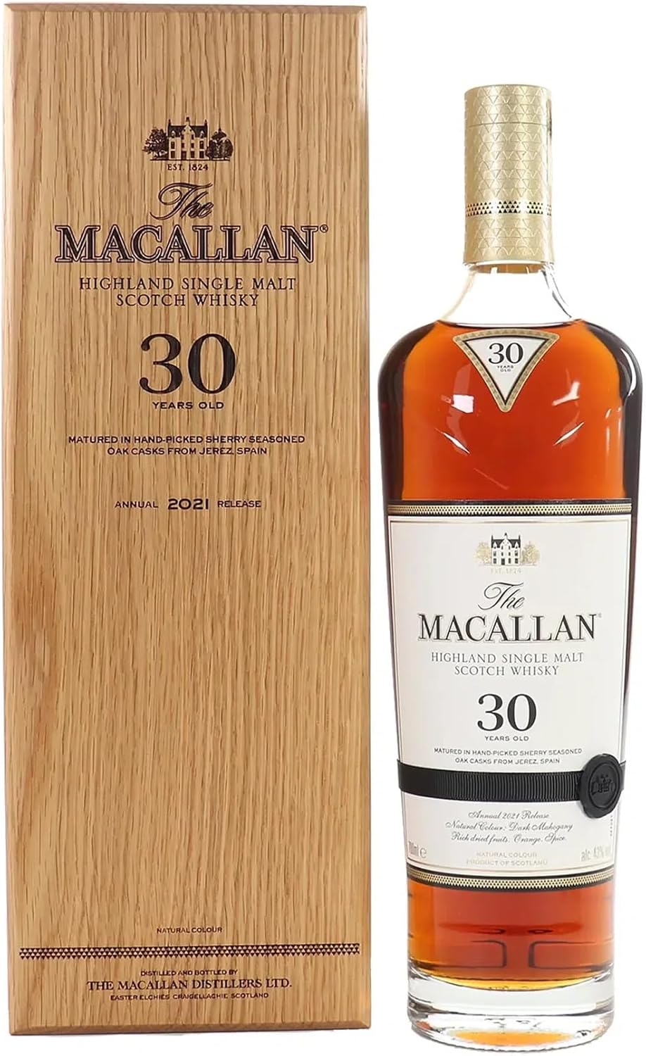 The Macallan 30YO Sherry Oak 2021 Single Malt Whisky 700Ml