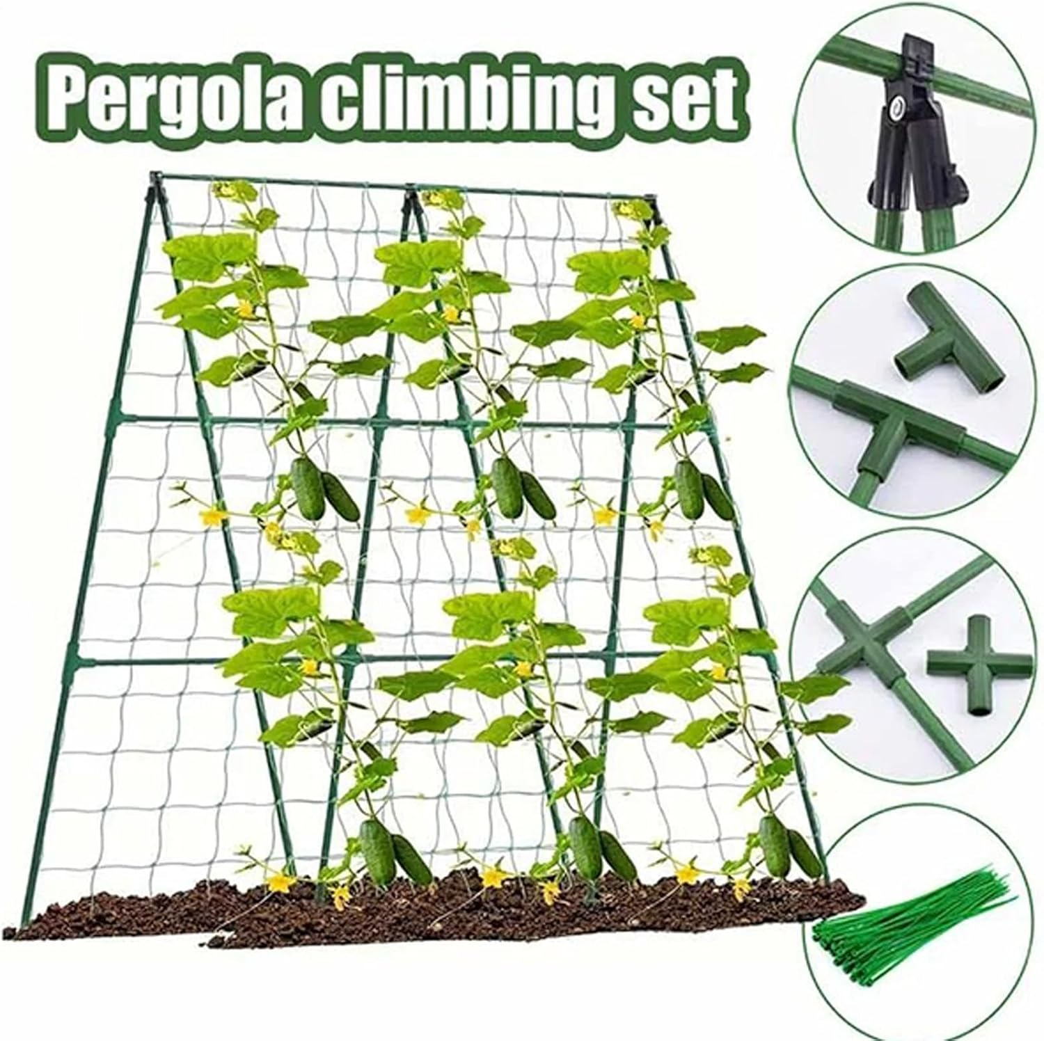 Trellis for Cucumbers - Tomato Trellis | Metal Expandable Gardening Growing Supplies Accessories Support for Grape Pea Bean Tomato Cucumber image number 5