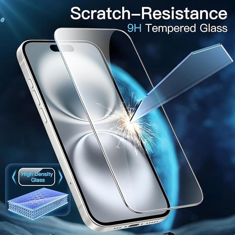 9H Tempered Glass Screen Protector Guard for Apple Iphone 16 Front