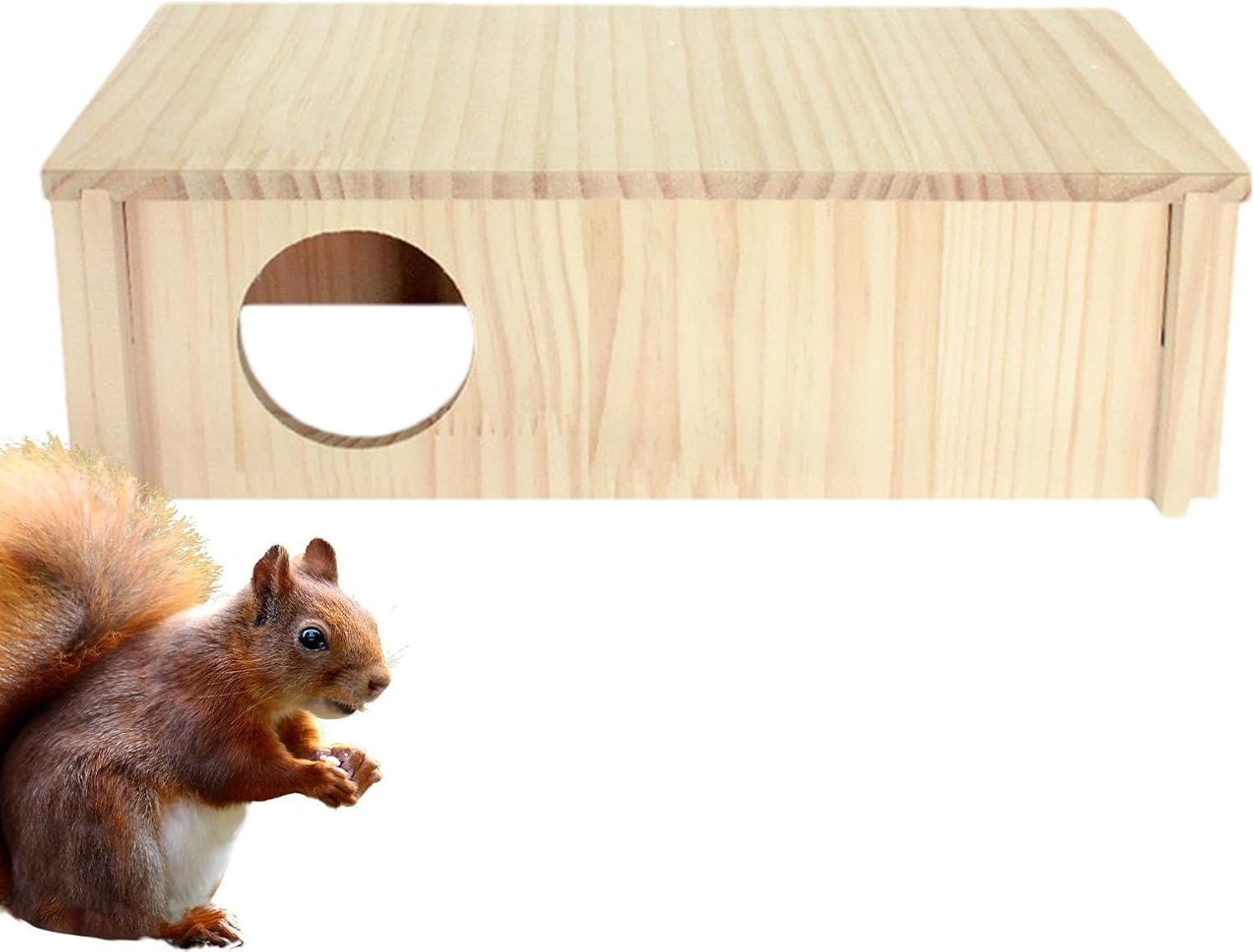 Multi-Chamber Hamster House Maze,Rectangle 2-Room Large Hamster Multi Chamber | Small Pets Woodland House for Dwarf Hamsters, Syrian Hamsters, Gerbils, Hedgehogs, Mice image number 3