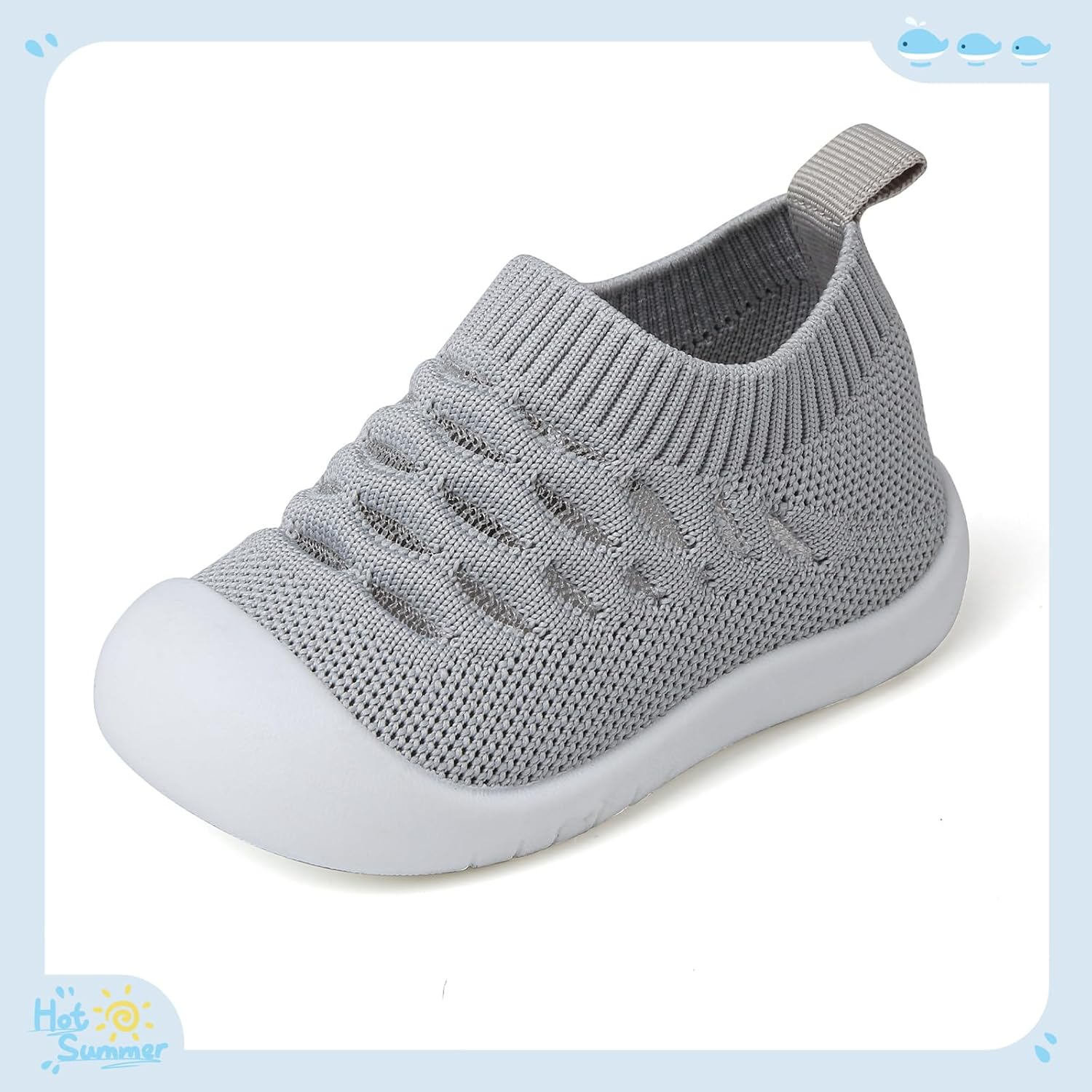 Baby First Walking Shoes Toddler Infant Boys Girls Baby Sneakers Breathable Non-Slip Indoor Floor Baby Sock Slipper with Soft Sole Cotton Mesh image number 2