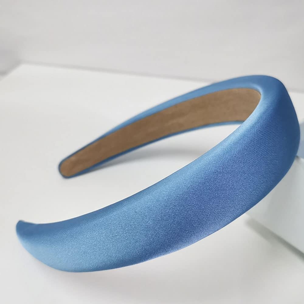 5 Piece Plain Satin Covering Turban Headband Fashion Hair Bands,Headwear Barrette Styling Tools Accessories with Solid Colors,Non Slip Hairband image number 2