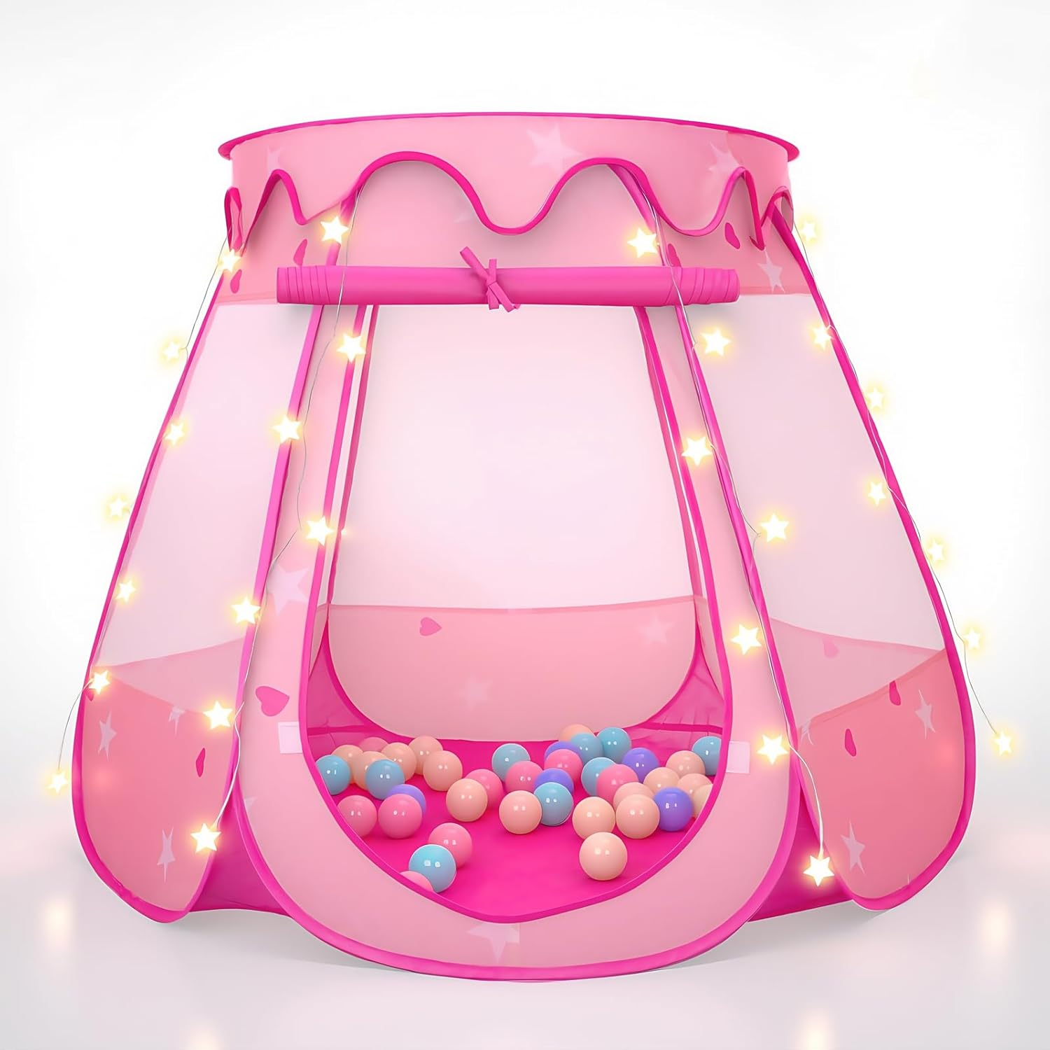 Ball Pit for Toddlers Girls Toys with 50 Balls, Toys for Girl Birthday Gift,Pop up Kids Tent for Indoor Outdoor with Carry Bag (50 Ball Pit Balls Included)