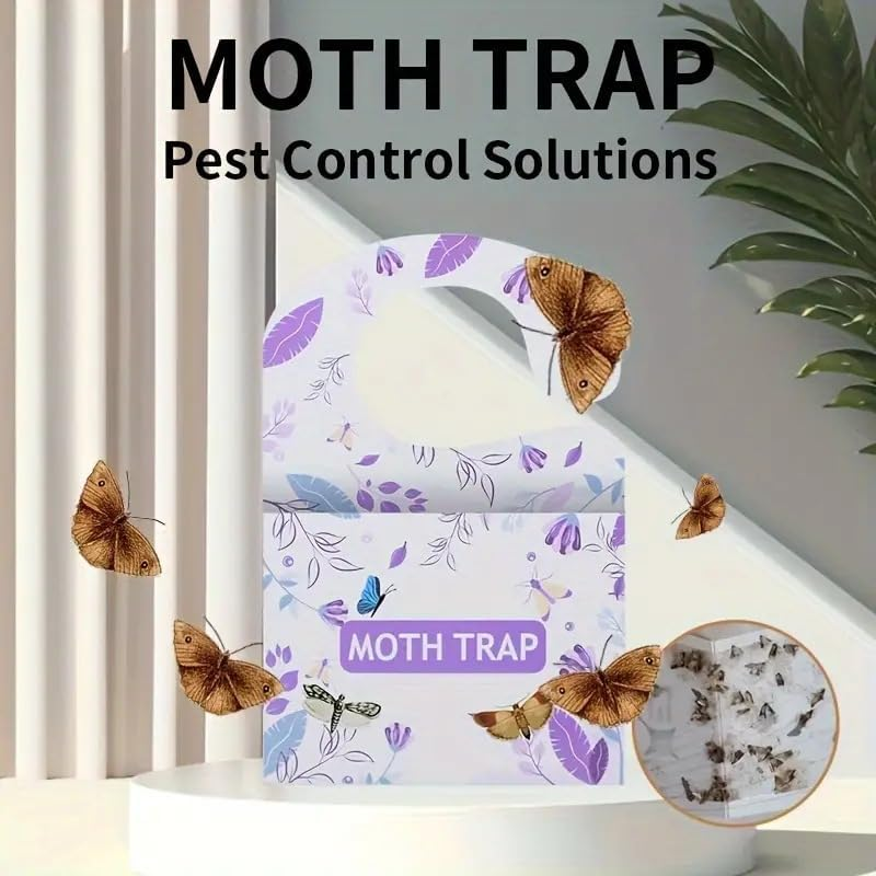 Pantry Moth Traps 6-Pack Indoor Moth Traps-Glue Traps with Pheromones for Pantry Moths- Adhesive Tool for Wool Closet Carpet Food and Cupboard