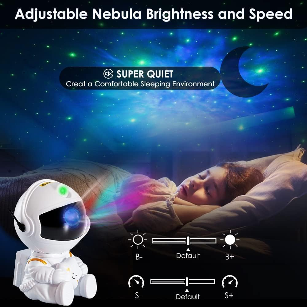 Starwood Astronaut Galaxy Star Projector - Starry Nebula Ceiling Lamp with 8 Modes, Remote, and 360&deg; Adjustable | Aesthetic Bedroom Decor for Kids & Adults (Sitting Posture) image number 6
