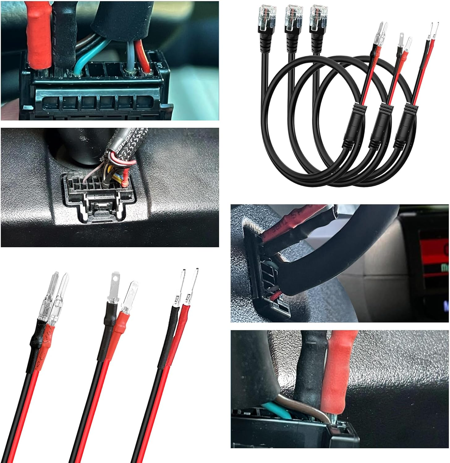 Radar Detector Mount,Rearview Mirror Rod Radar Mounting Bracket+Rearview Mirror Hard Wire Power Cord Kit16,With Inline Fuse (For Radar Base with EZ Magnet Connection) image number 4