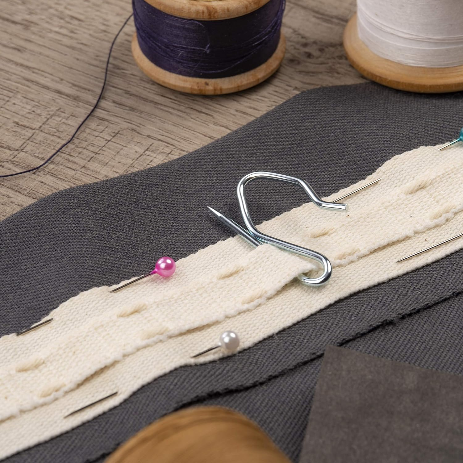 50 X Heavy Duty Zinc Metal Pin Hooks Pencil Pleat and Heavy Weight Curtains Drapery Pinch Pleat - (34Mm X 19Mm Approx) image number 4