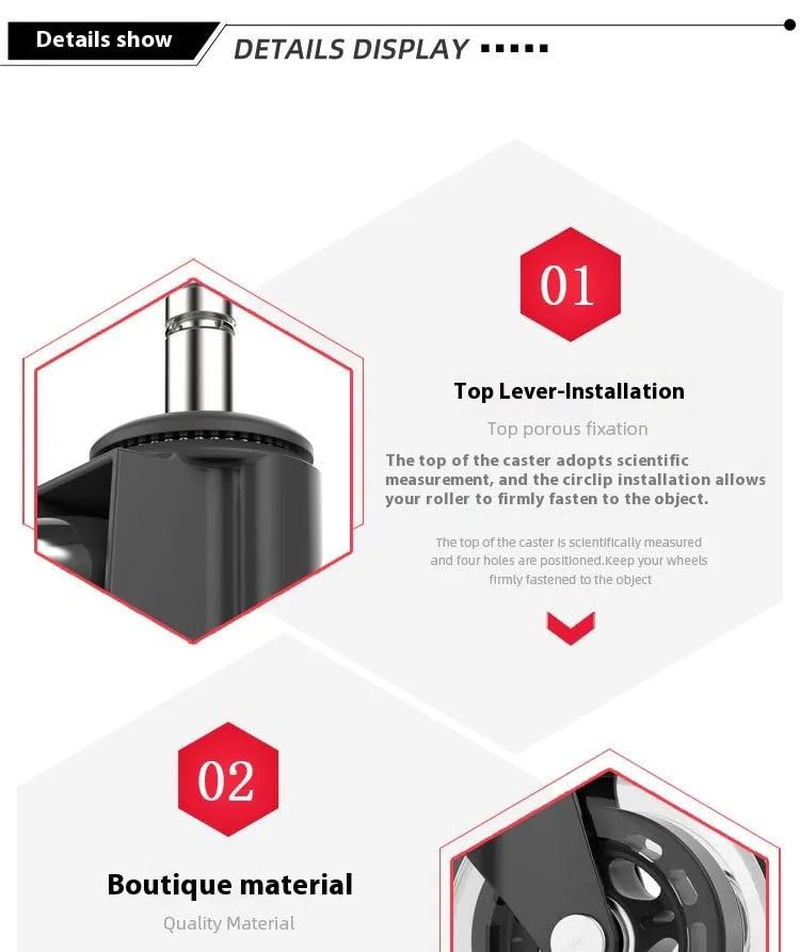 Office Chair Wheels Replacement Rubber Chair Casters for All Floors Including Hardwood Floors, Office Chair Castors for Home and Office Chairs to Replace Office Chair Mats Universal Fit(Not 1KEA) 5Pcs image number 6