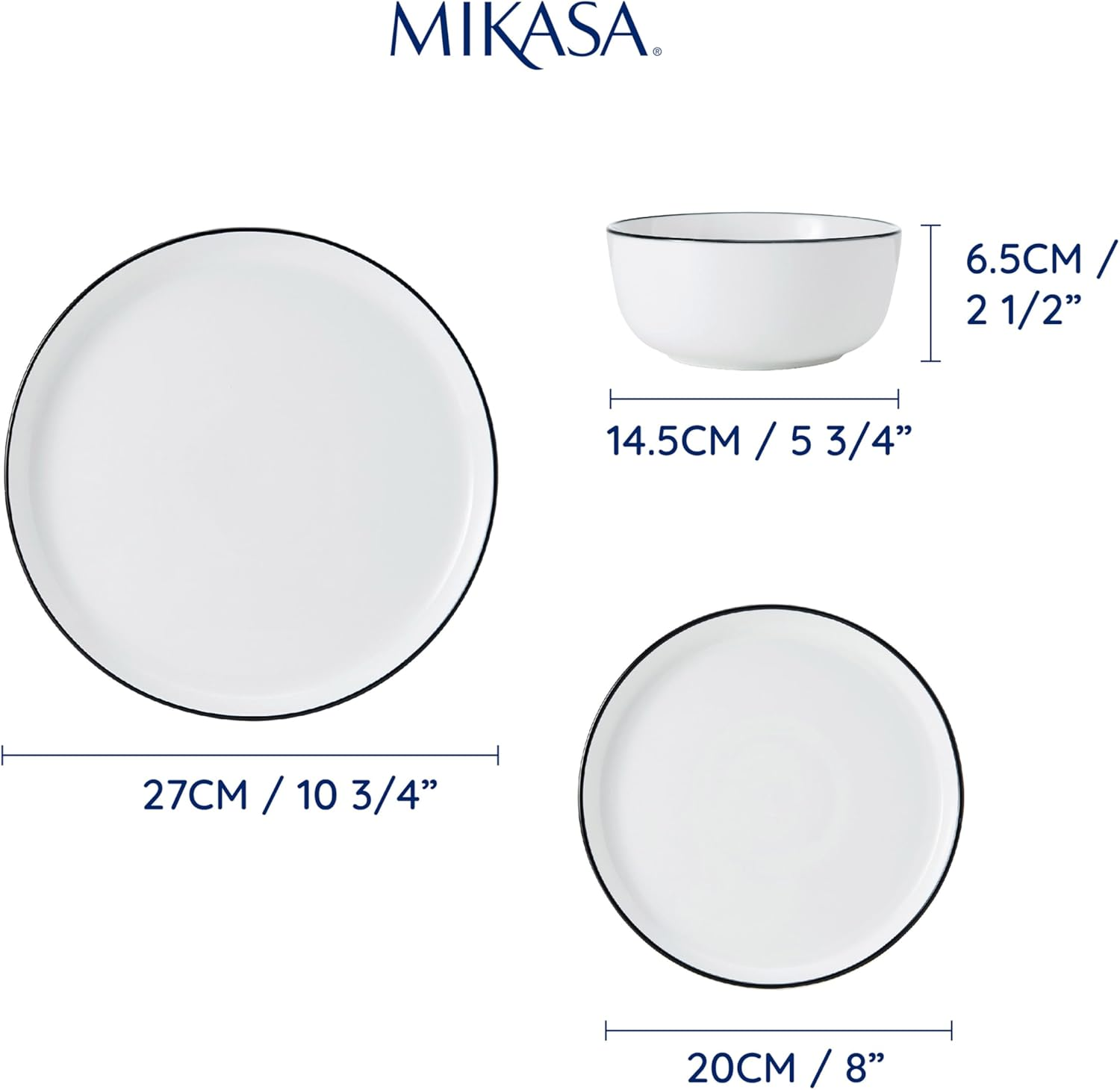Mikasa Limestone Porcelain Dinner Set, White (12 Pieces) image number 3