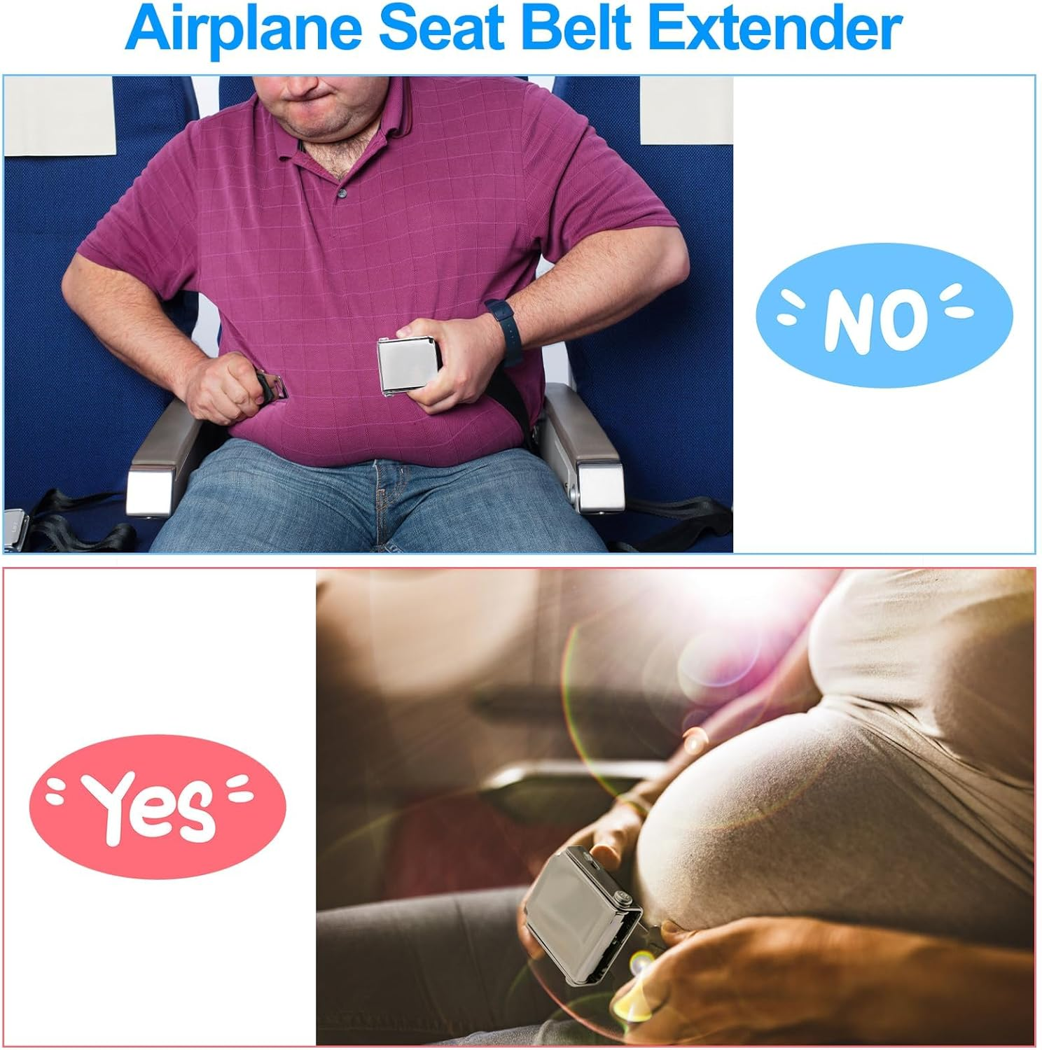 Airplane Seat Belt Extender, Adjustable 7-32" Airplane Seatbelt Extender Fits Most Airlines 1Pcs