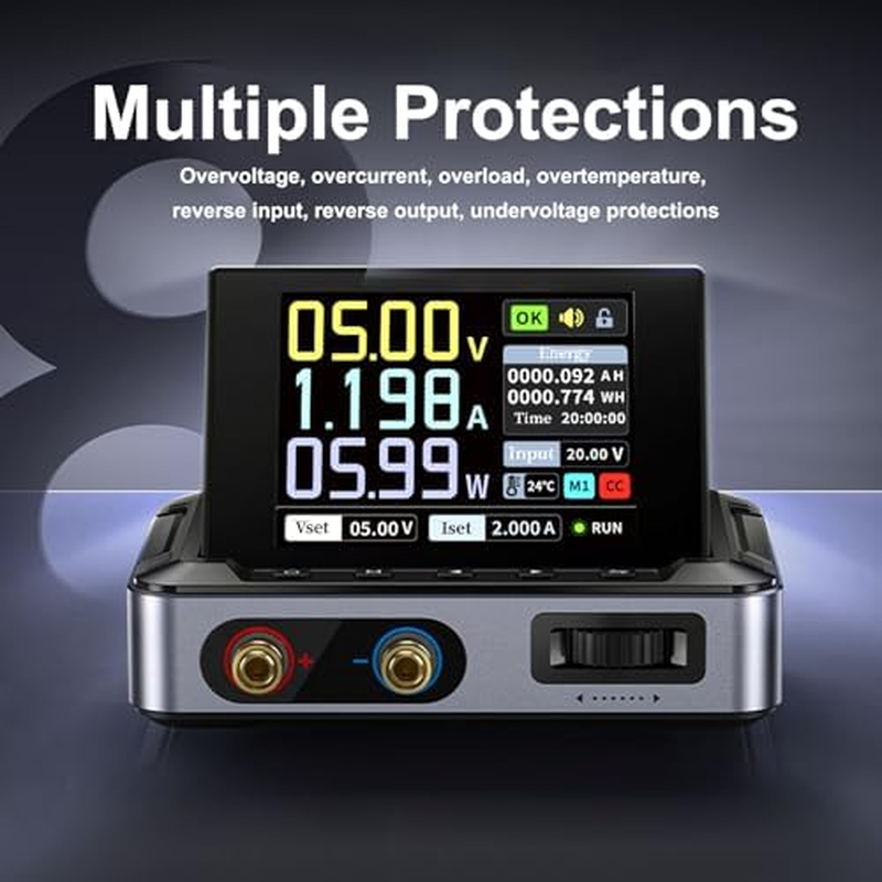 DC Power Supply DPS-150, Bench Power Supply with 4-Digit IPS Display, Portable PC Variable Power Supply, 0-30V 0-5A 0-150W Output & PD/QC/DC Input image number 4