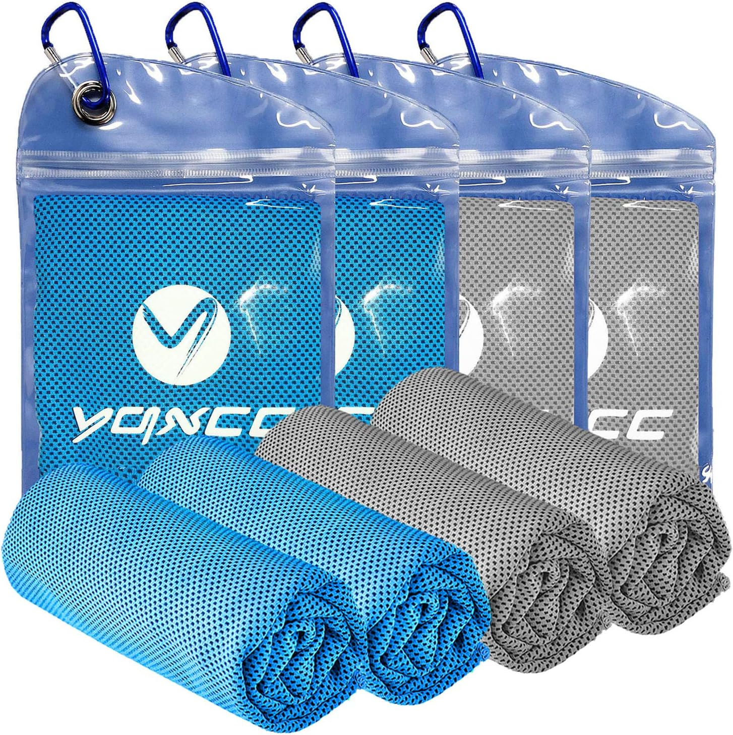 YQXCC 4 Pack Cooling Towels (40"X12") Cool for Neck, Microfiber Soft Breathable Chilly Towel for Yoga, Golf, Gym, Camping, Running, Workout & More Activities