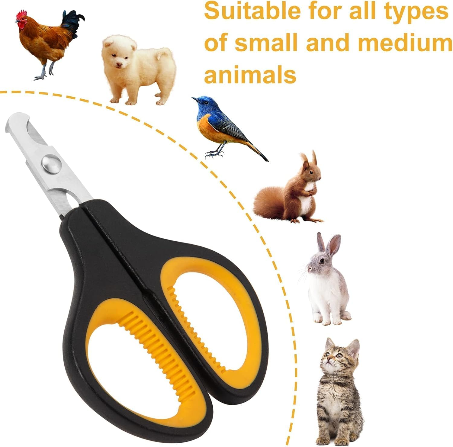 Professional Pet Nail Clipper, Small Animal Claw Trimmer, Black and Yellow image number 4
