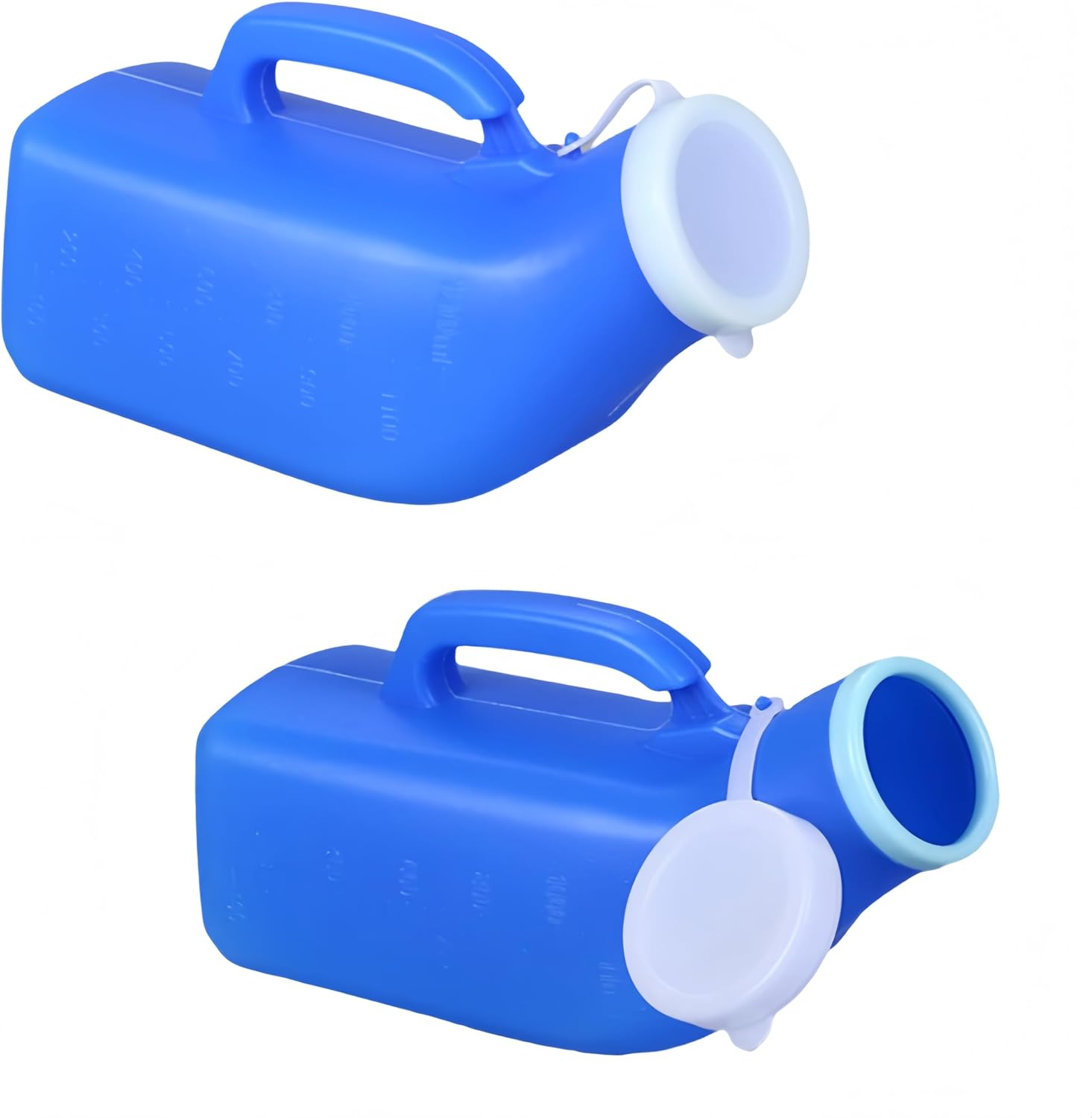 Ai-Oumleef Urine Bottle,Men'S Portable Urinal with Lid, 2 Packs Large Capacity Urine Bottle,1200Ml with Clear Scale for Hospital,Incontinence,Elderly,Travel,Driving,Camping(Blue) image number 3
