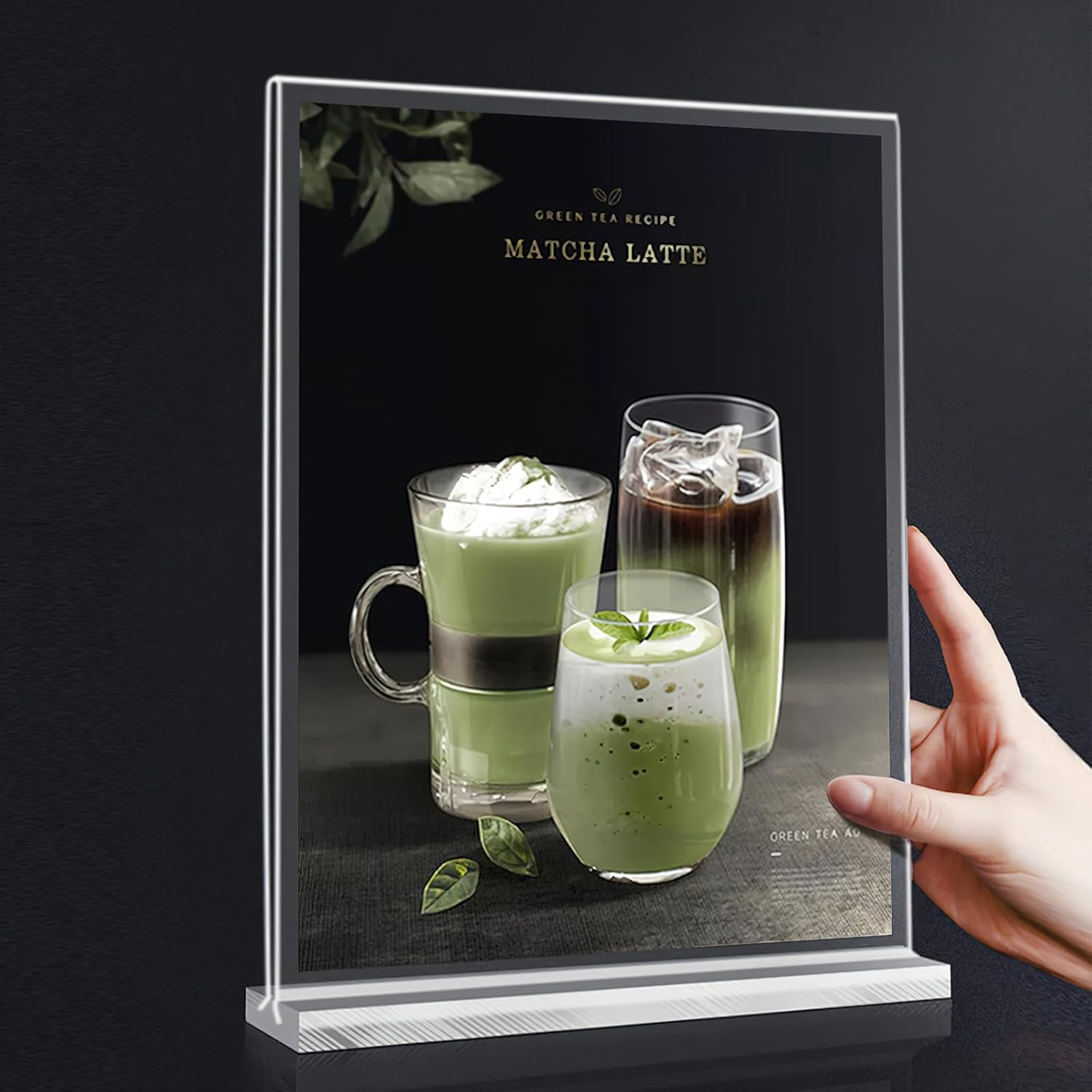 4 Pack Acrylic Sign Holder A4 Size, Double Sided Display Clear Tabletop Plastic Sign Holder, for Wedding Reception, Menu, Party Decoration, Picture Frames image number 2