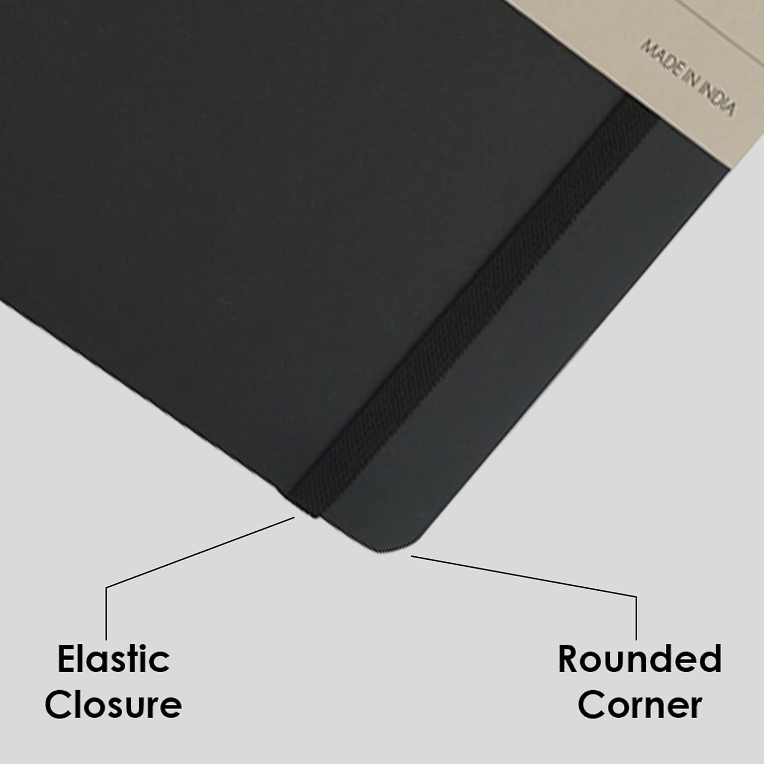 Mypaperclip Binary Series Notebook, Section Thread Bound, Hand Drawn Hard Cover, A5 (148 X 210 Mm, 5.83 X 8.27 In.) Plain, BSH192A5-P Black Hard Cover, Red Spine image number 4