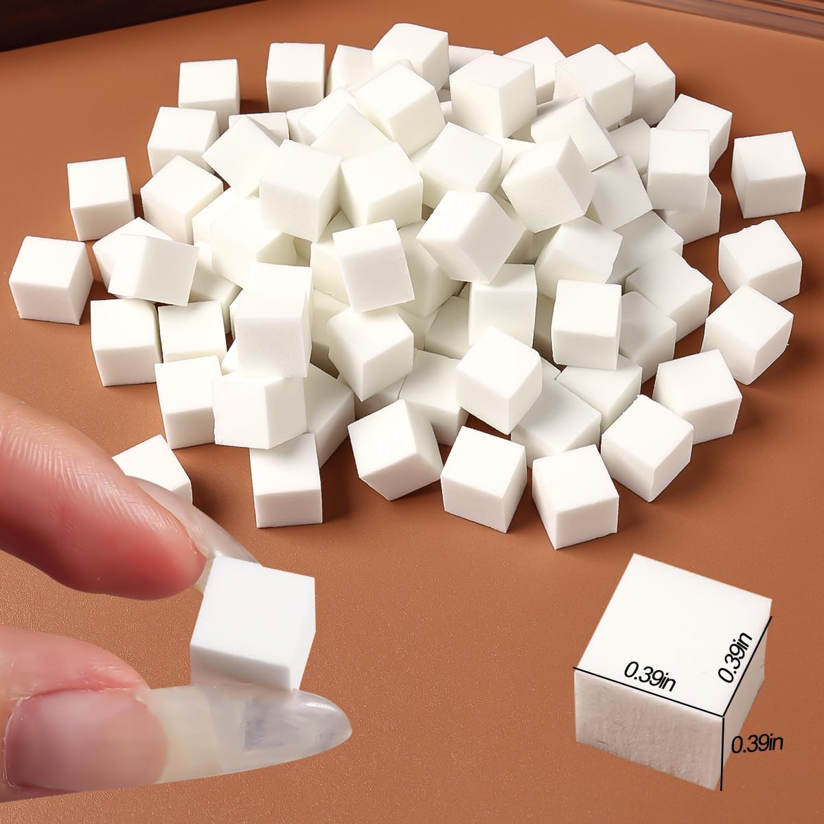 SUTOZMIWE Nail Art Sponge with 100Pcs/Box, Soft Sponges Pen Holder, Gradient Effect Gel Painting Brush, round Glass Palette, Stick Mixing Blooming Nails, Aura Nail, S image number 2