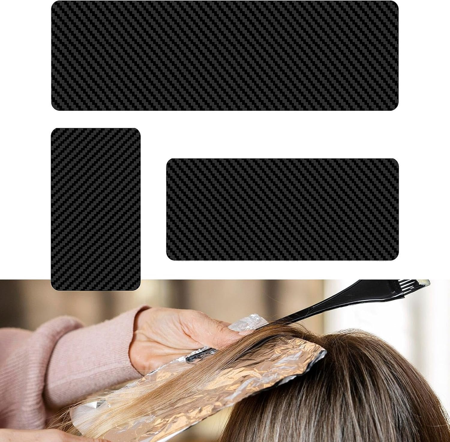 Ysyqkn 3 Pack Hair Styling Boards - Lightweight Hairdressing Supplies for Professional Salons, Black image number 1