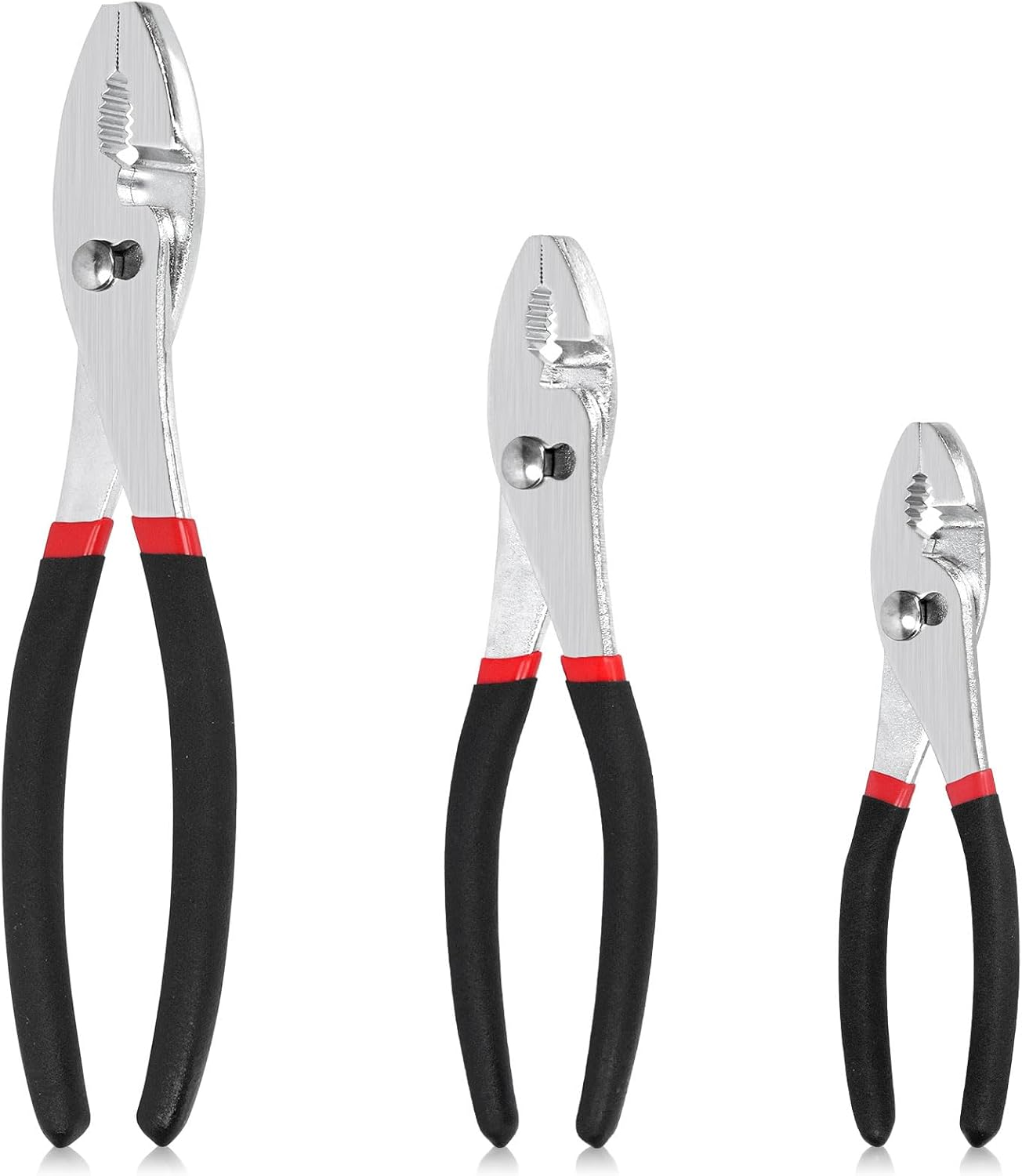 Tanstic 3Pcs 6" 8" 10" Slip Joint Pliers Set, Heavy Duty Carbon Steel Slip-Joint Pliers with Non Slip Handle image number 1