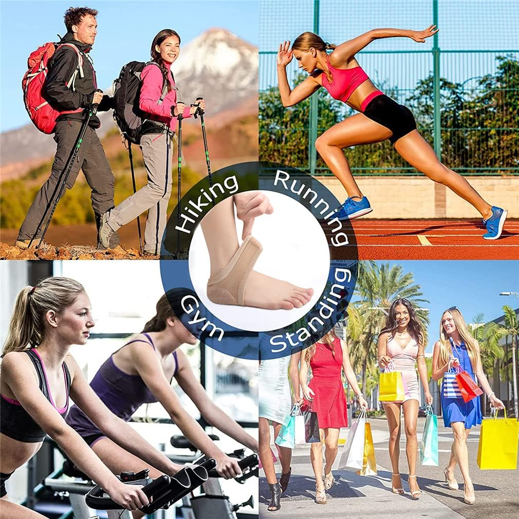 Moisturizing Heel Socks, 2 Pairs Soft Gel Lined Heel Socks for Dry Rough Cracked Feet, Gel Heel Repair Socks Overnight Moisturizing Spa Socks for Softening and Repairing Chapped Feet Skin Care (Skin) image number 4