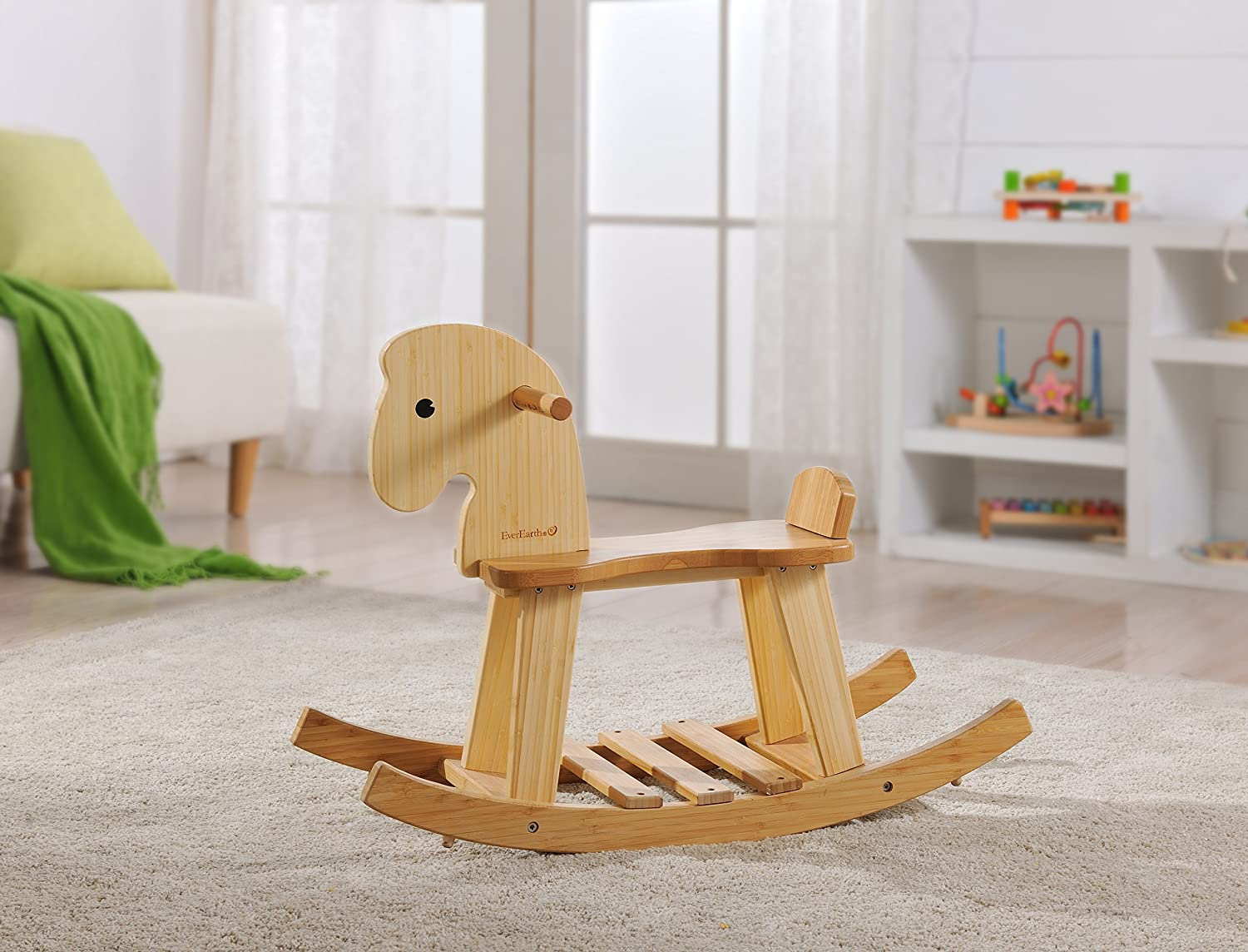 EVEREARTH EE33559 Bamboo Rocking Horse 55 Cm*72 Cm* 28 Cm