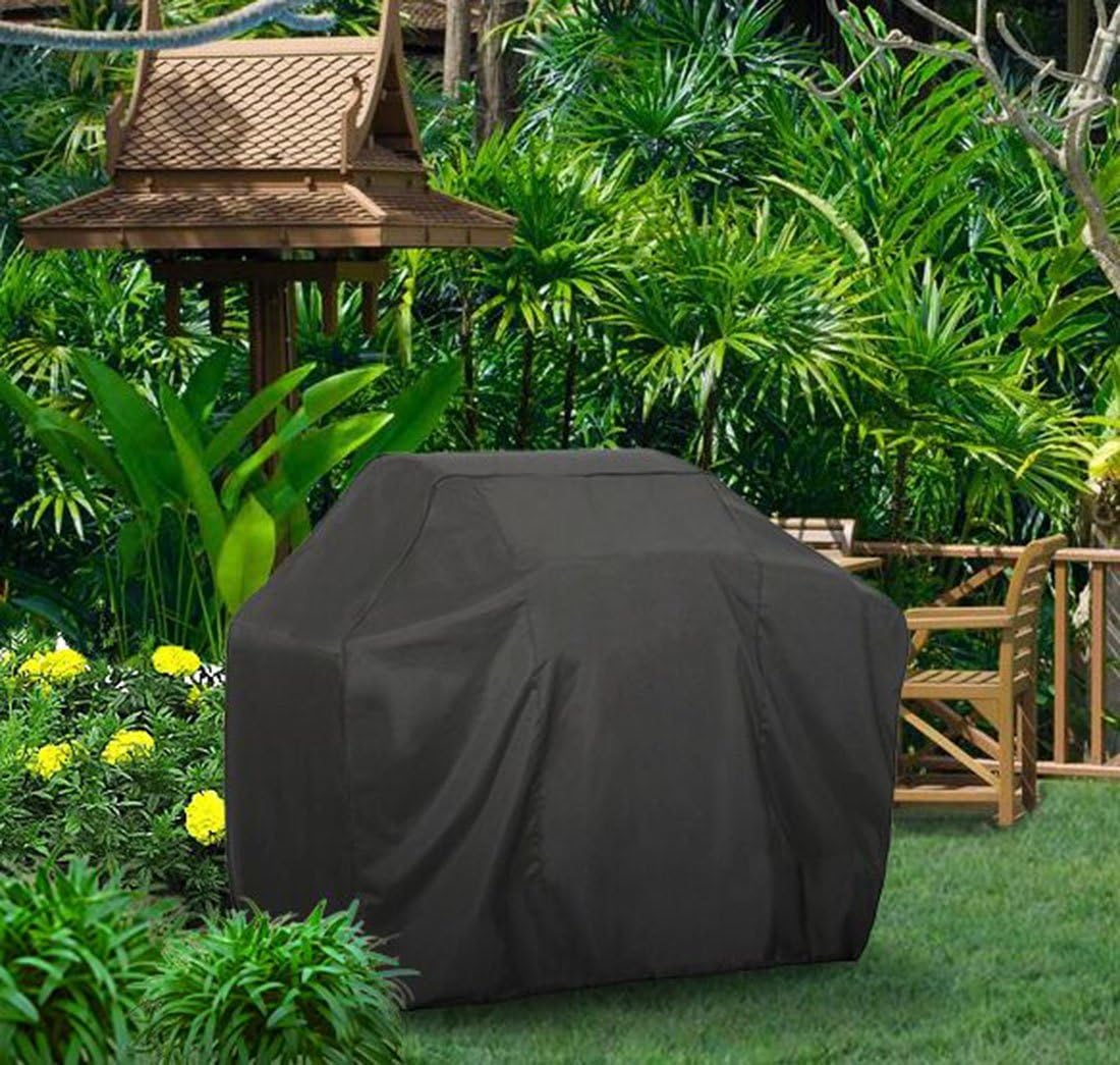 FLR BBQ Grill Cover 74 Inch Black Waterproof Dust-Proof Grill Cover Fading Resistant BBQ Grill Covers for Holland Weber Brinkmann Jenn Air and Char Broil image number 1