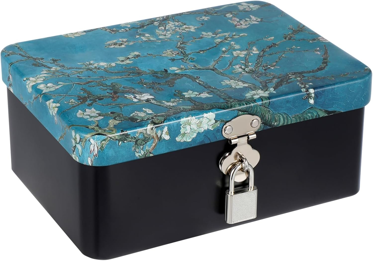 Lockable Jewelry Travel Case Metal Key Box Storage Box Desk Organizer Lock