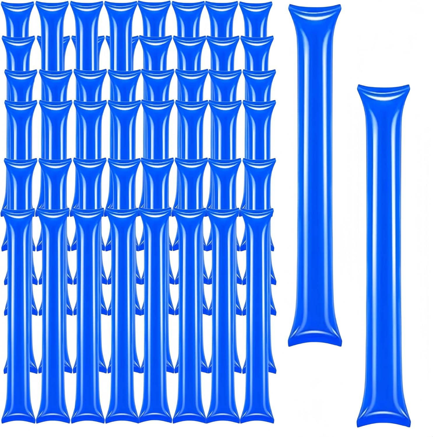Ai-Oumleef Cheering Stick,50Pcs Thunder Sticks,Boom Sticks,Thicken Cheersticks Inflatable Thunder Sticks Cheering Stick Clapper for Sports Games Birthday Party Supplies Wedding Concert Balloon(Blue) image number 1