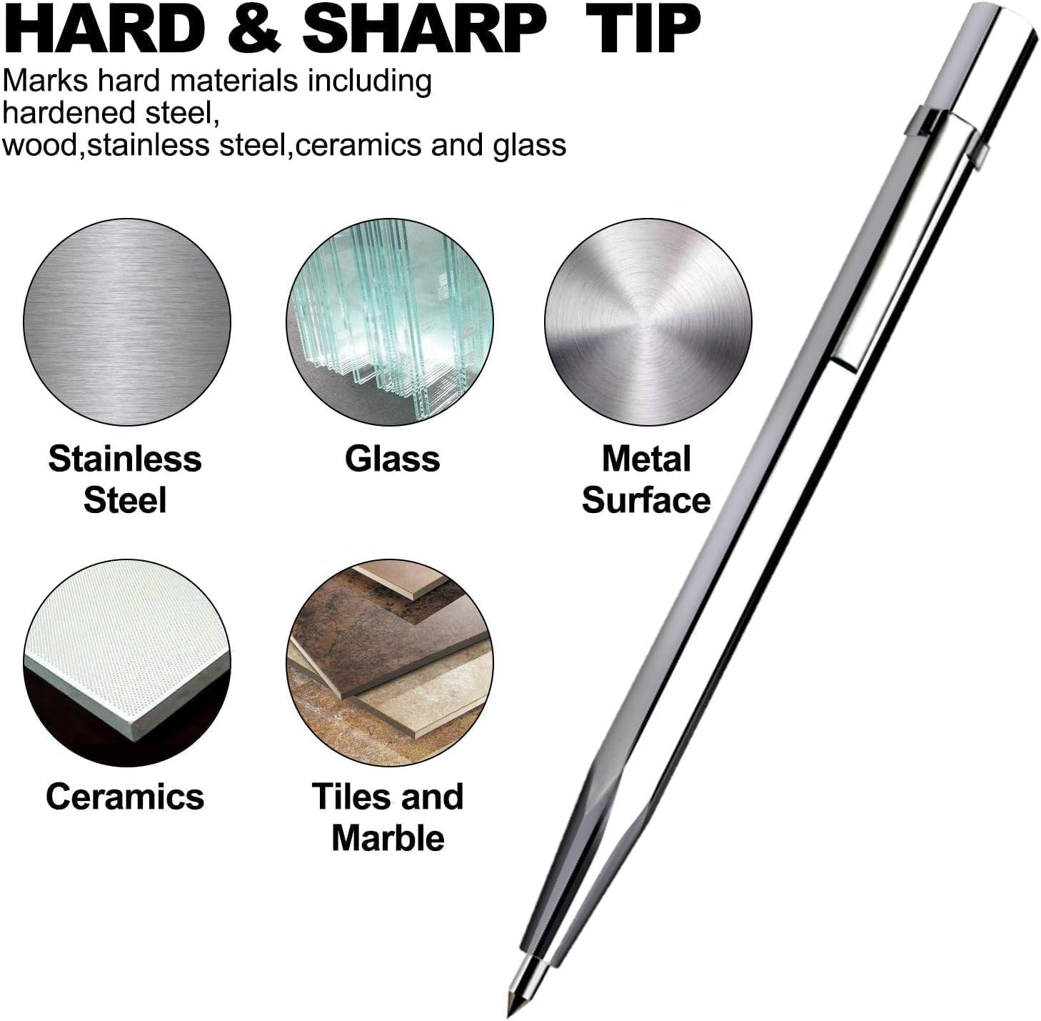 Tungsten Carbide Tip Scriber, Metal Etching Pen Carve Engraver Scribe Tools for Stainless Steel, Ceramics, Glass, Metal Sheet and Gold/Welding(12 Pack)