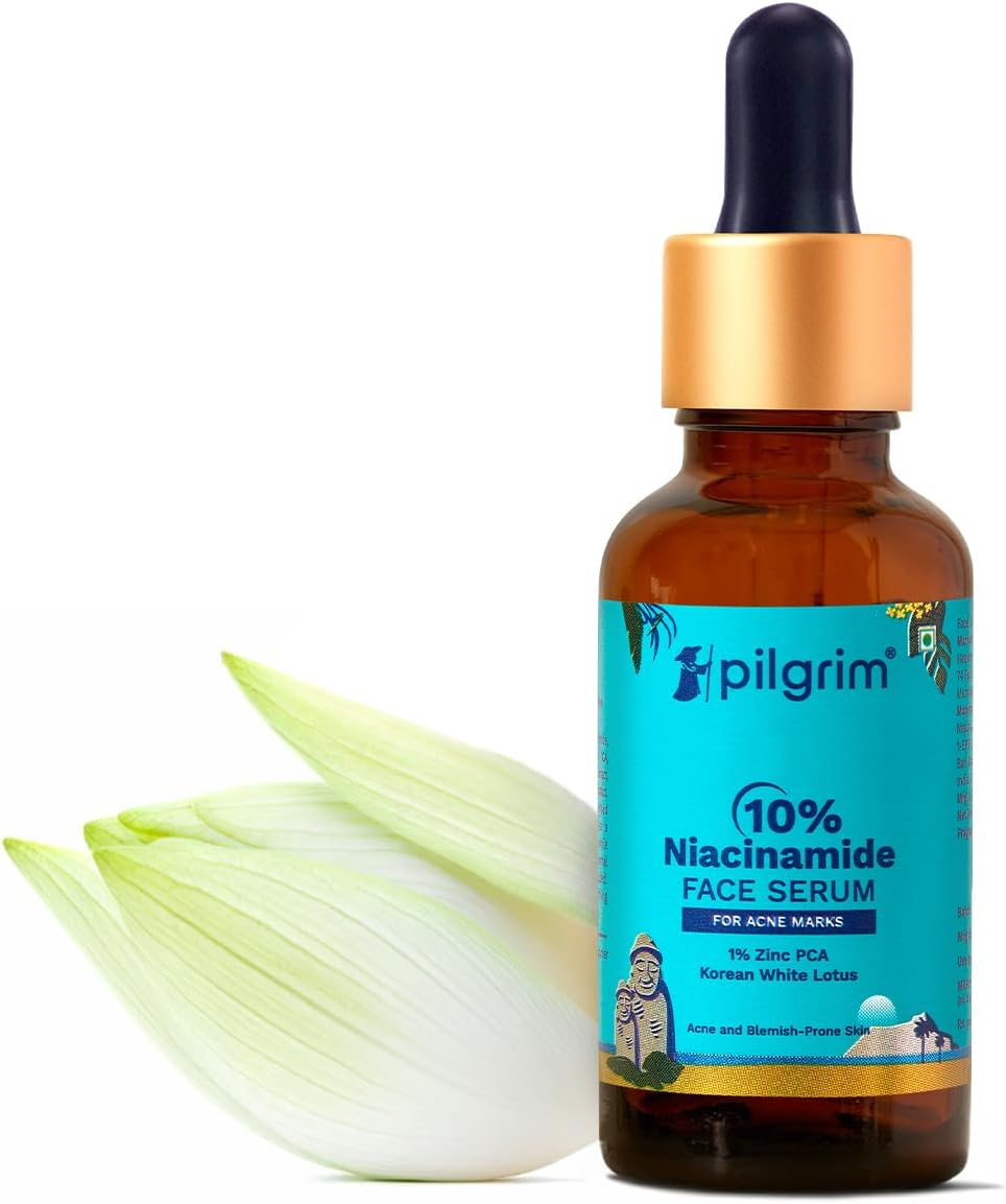 Pilgrim 10% Niacinamide Face Serum for Acne Marks for Unisex 30Ml Blue