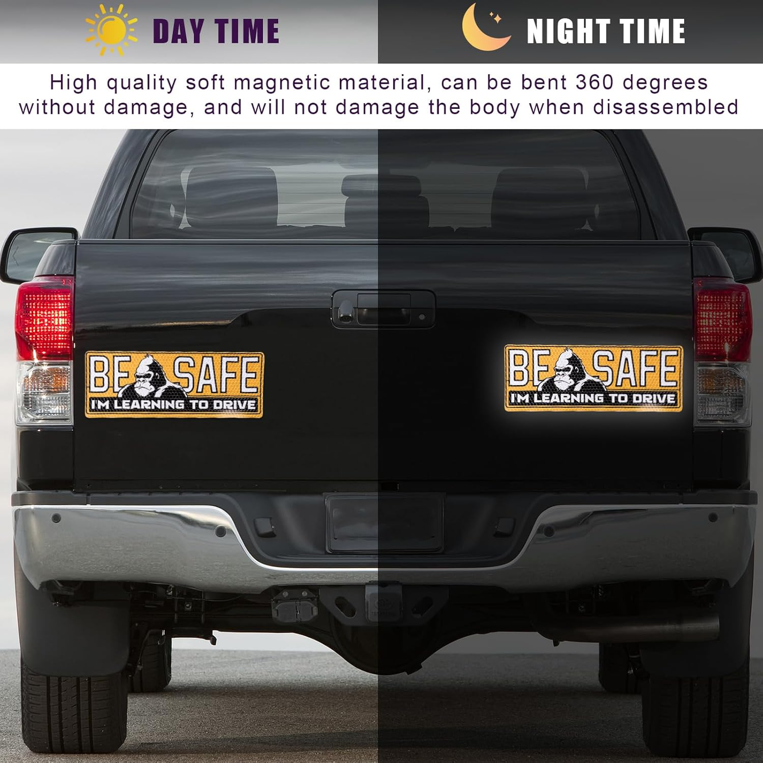 3Pcs Student Driver Magnet for Car, New Driver Magnet Be Safe Please Understand Do Not Honk Funny Novice Driver Sign Waterproof Anti-Fading image number 3