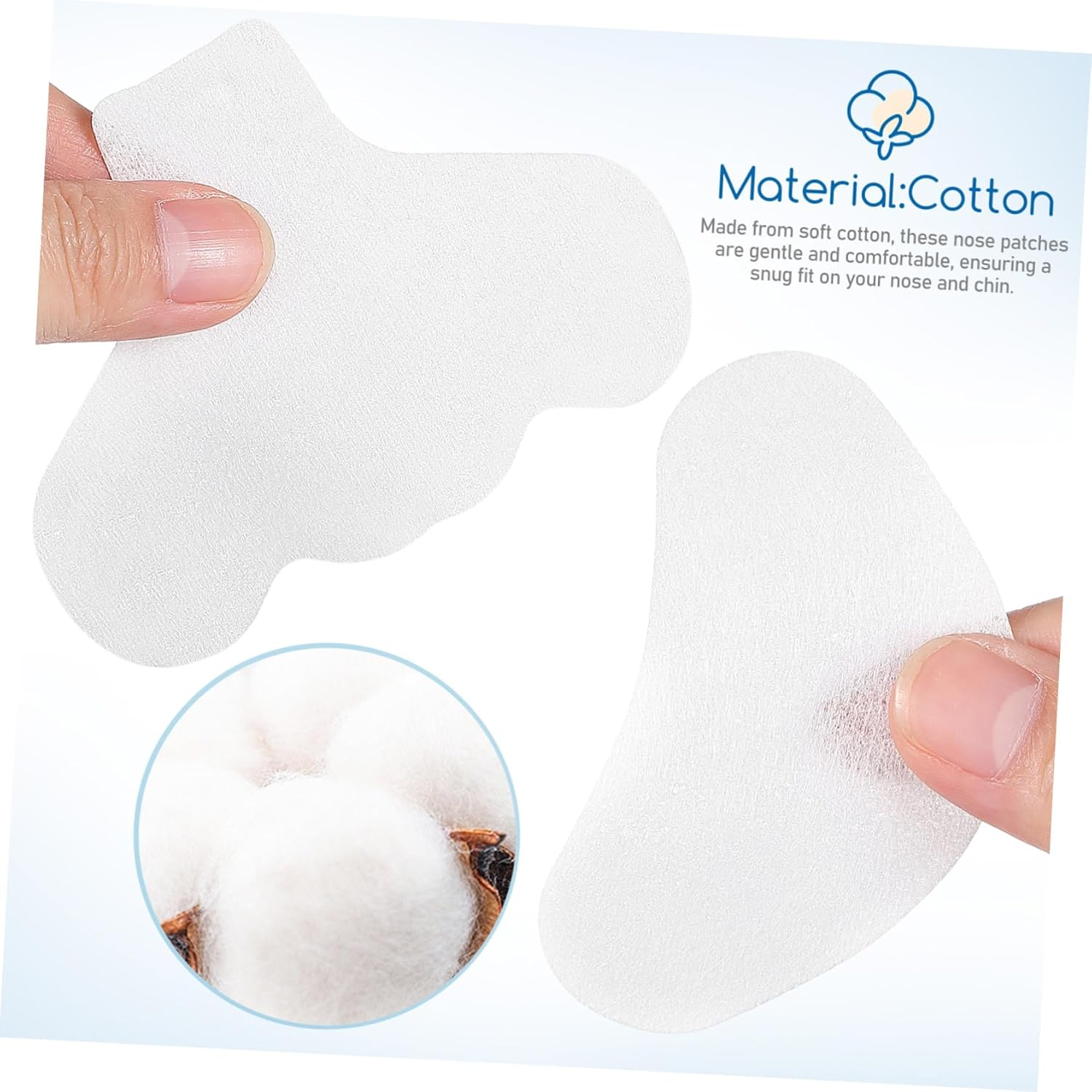 T-Zone and Chin Pore Cleansing Nose Patches 200Pcs Cotton Face Pads Deep Cleansing Skin Care for Facial Spa and Salon Use image number 3