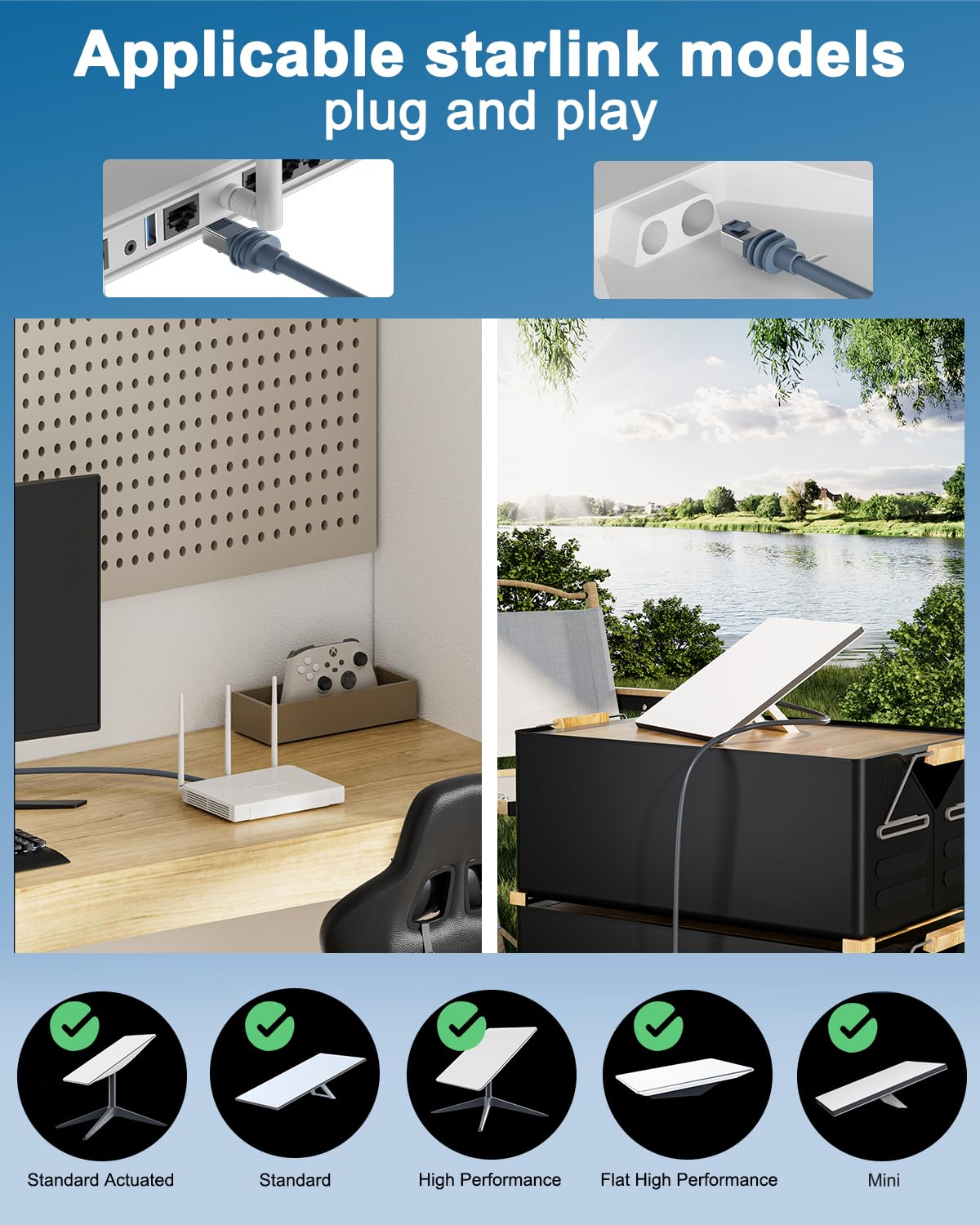 Starlink Cable Gen3 30M/100FT, CMX CMR Rated 26AWG Starlink Replacement Cable 2000Mbps, Starlink Rectangular Satellite Cable, Starlink Extension Cable, Starlink Ethernet Cable for Outdoor Indoor image number 4