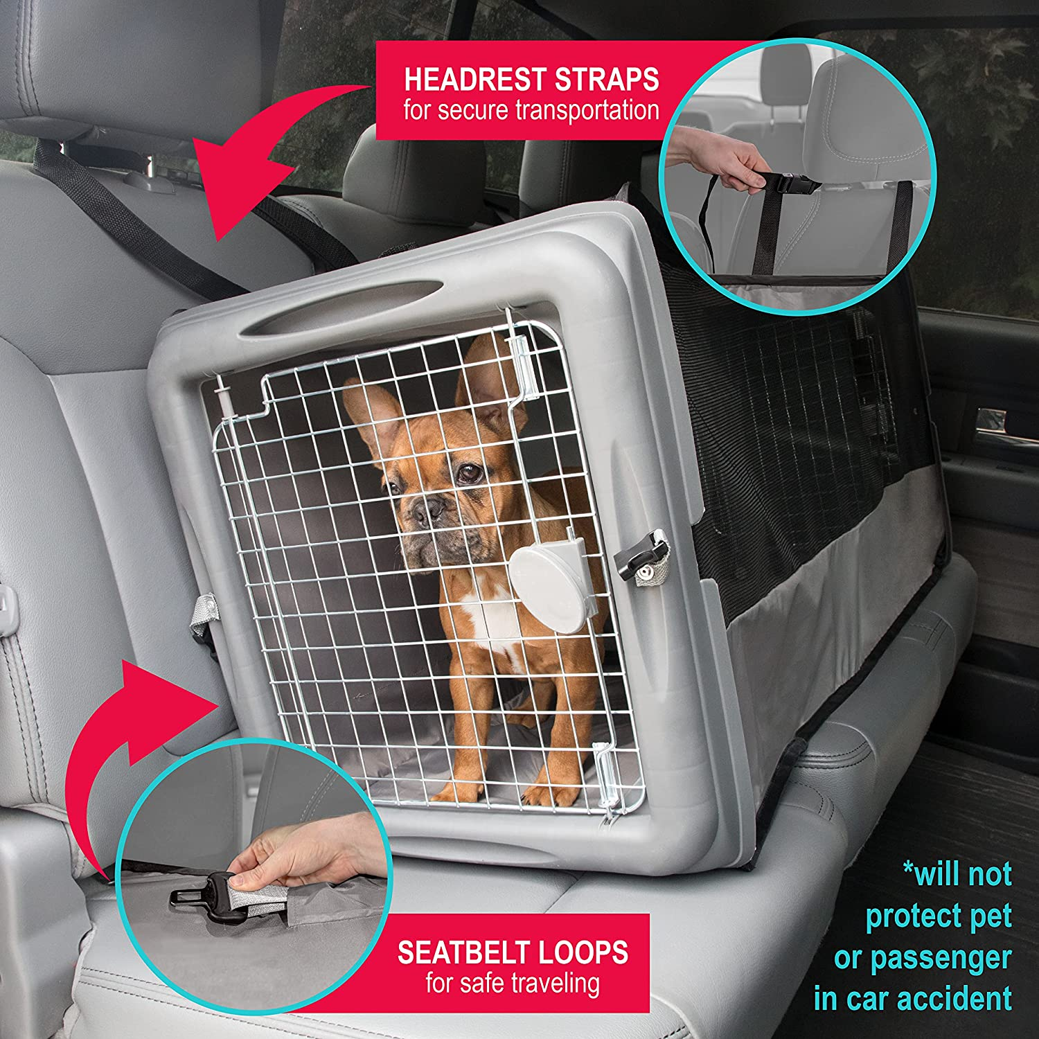 Sportpet Car Seat Pet Crate, Car Kennel, Pet Tube Kennel, Pop Open Crate image number 4