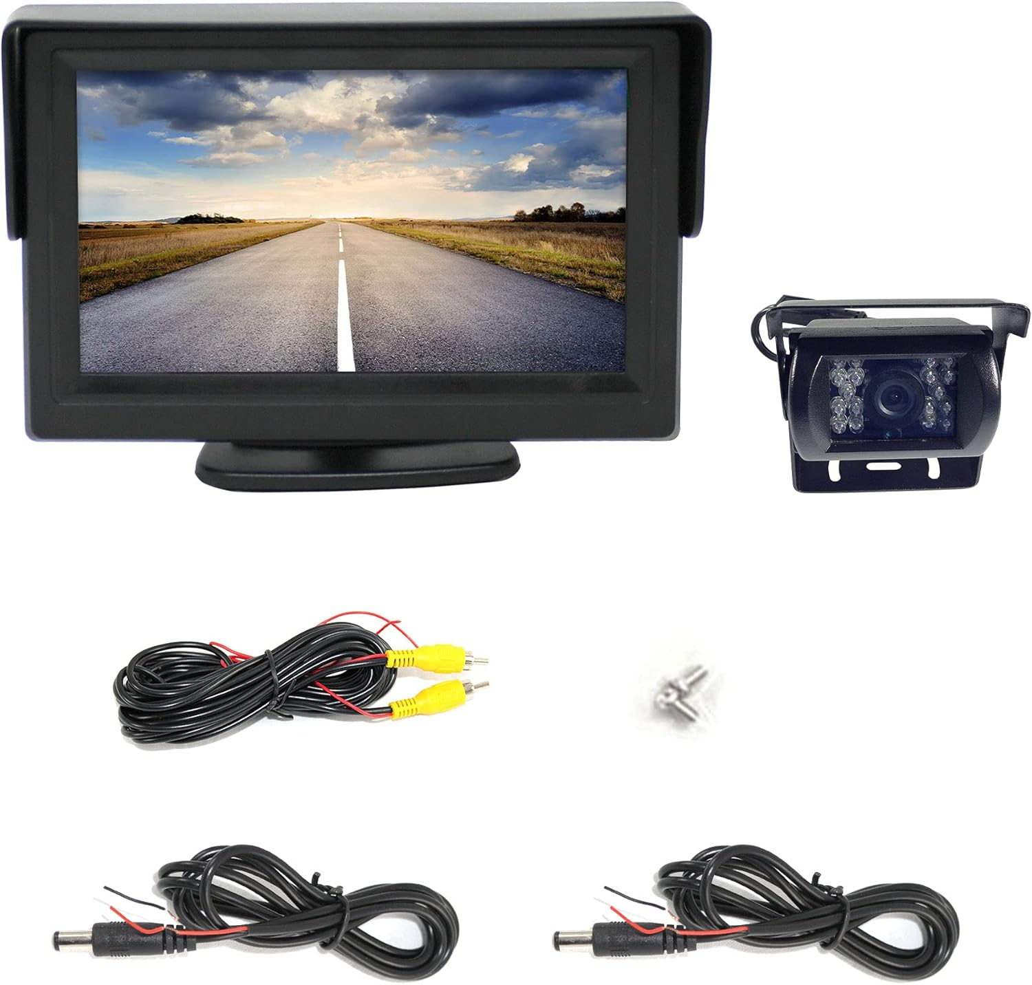 4.3" Monitor 24V/12V CCD LED Reversing Camera Car Caravan Truck Night Vision 135 Degr Wide Angle Caravan Truck Heavy Duty CCD, Clear Image 2 AV Inputs Waterproof Swivel Stand image number 2