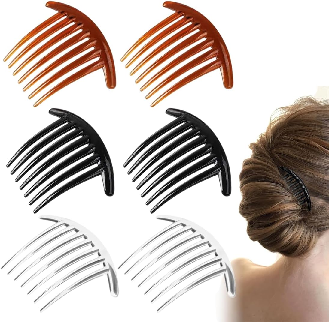 MIRKUZI Hair Combs Pack of 6 Hair Clip Teeth Hair Comb Hair Accessories Hair Clip Comb Women Girls Gift Hair Clip Comb Women Side Comb Hair Accessories image number 2