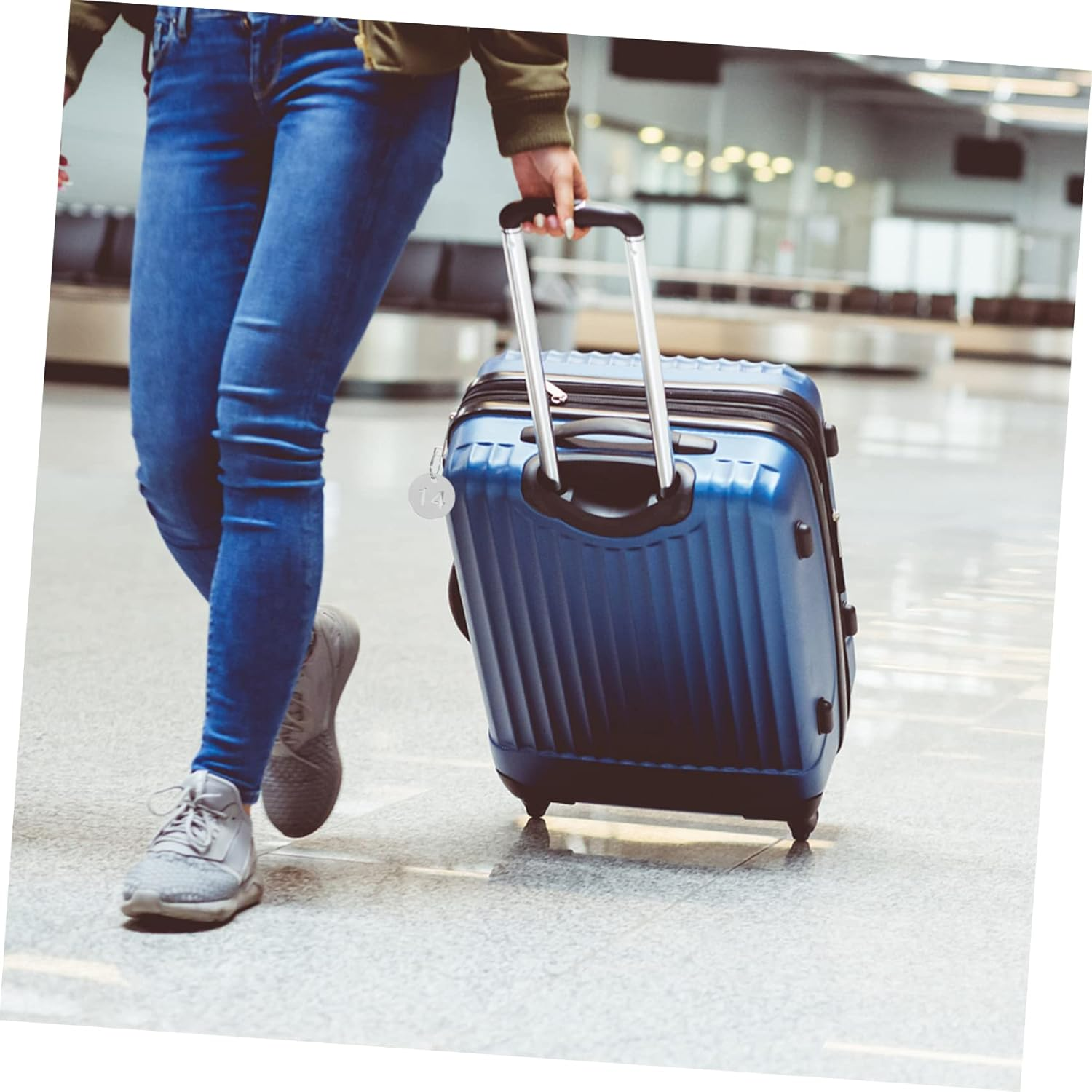 LALADEFIEE 20Pcs Travel Tags Key Classification Tags Key Ring Labels Stainless Steel Plate