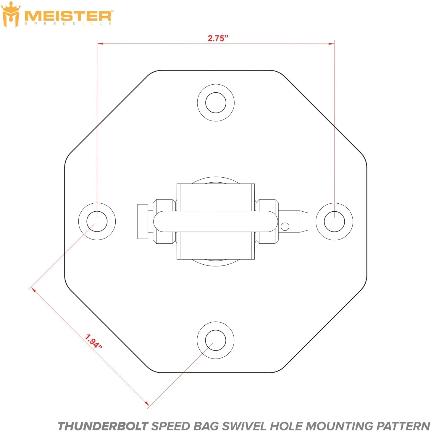 Meister Speedkills Thunderbolt Triple-Bearing Speed Bag Swivel, Stainless Steel
