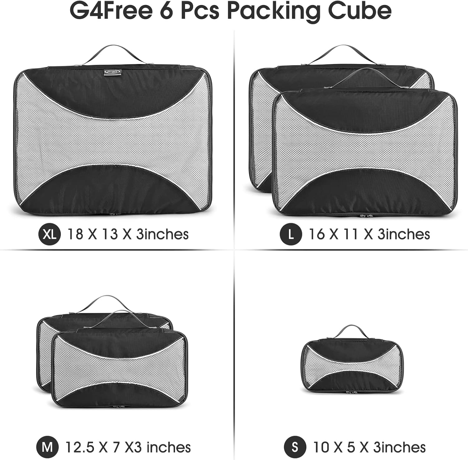 G4Free Packing Cubes 6Pcs Set Travel Accessories Organizers Versatile Travel Packing Bags image number 3