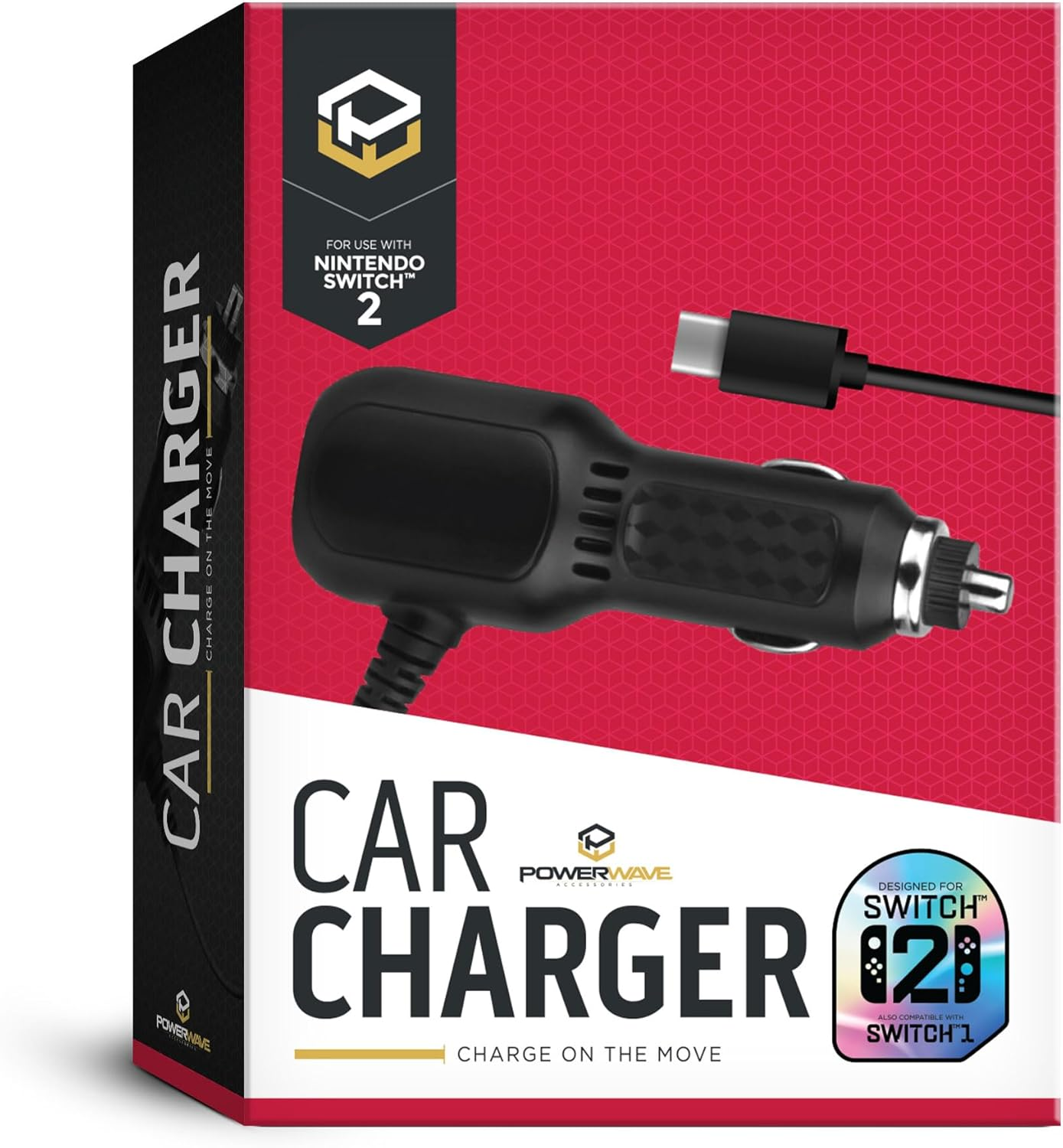 Powerwave Car Charger for Nintendo Switch 2, USB Type C, 15V/2A, Fast Charging